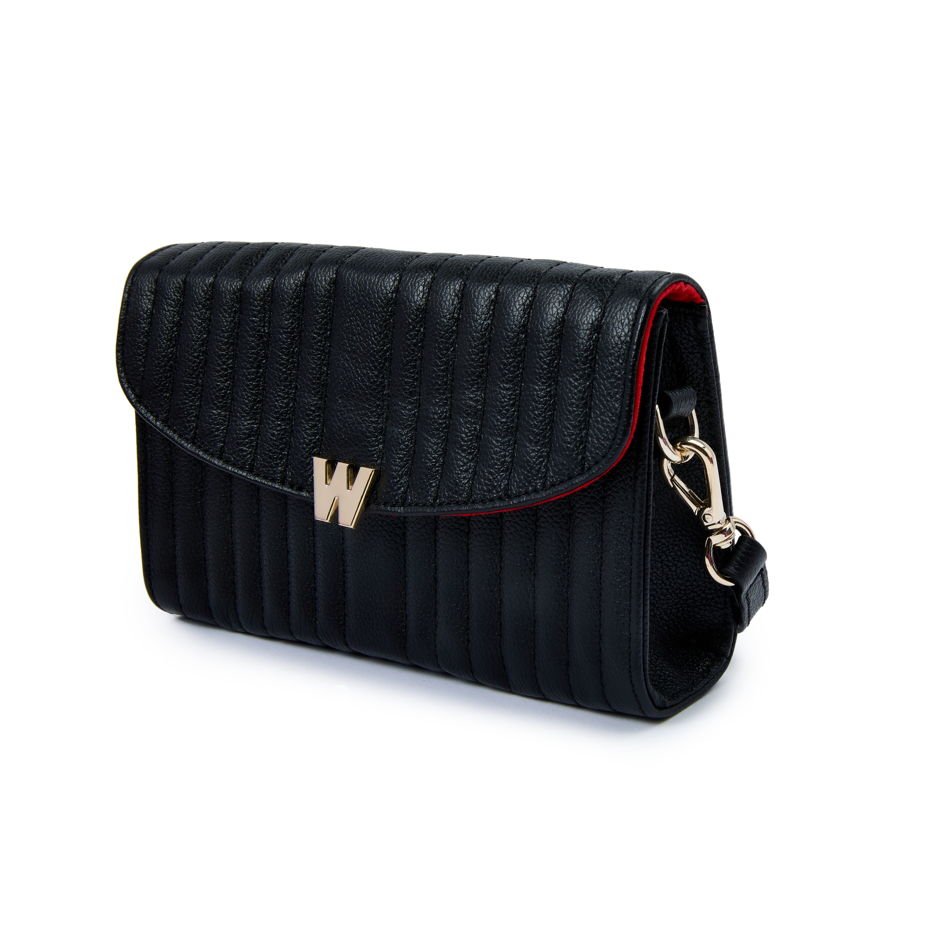 Bolso de hombro Mimi de cuero cruzada de color - Wolf - Negro Negro-5