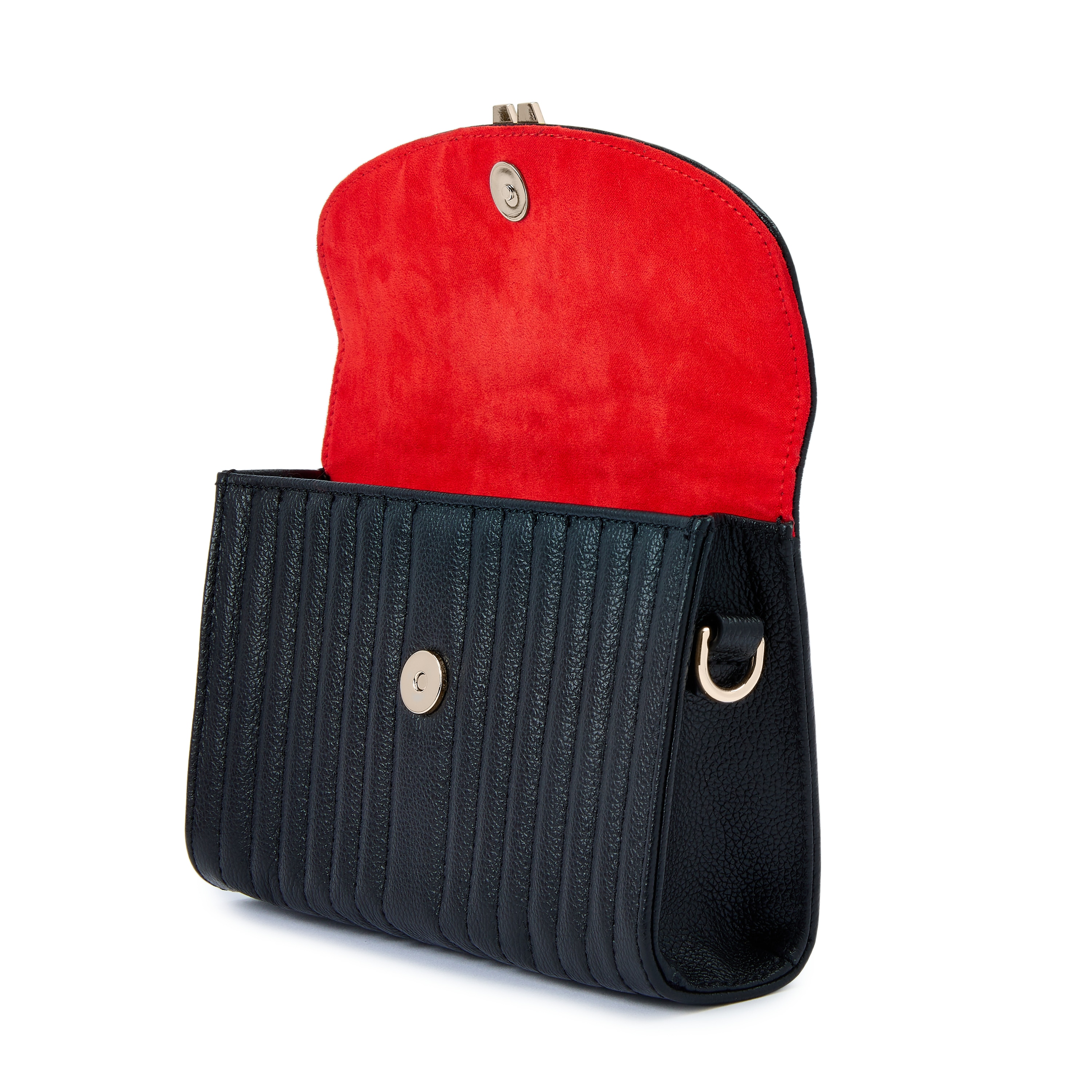 Bolso de hombro Mimi de cuero cruzada de color - Wolf - Negro Negro-6