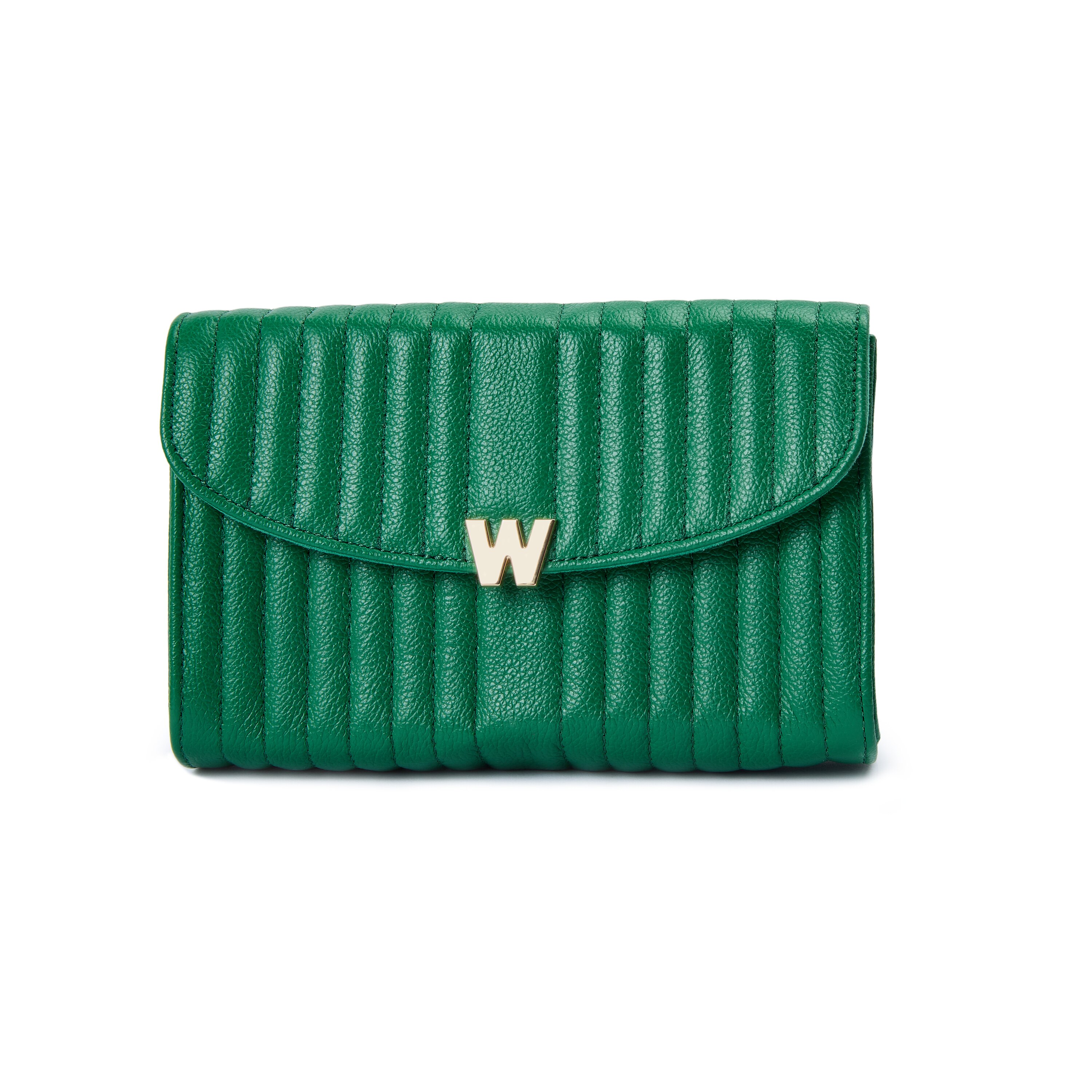 Bolso de hombro Mimi de cuero cruzada de color - Wolf - Verde Verde-2