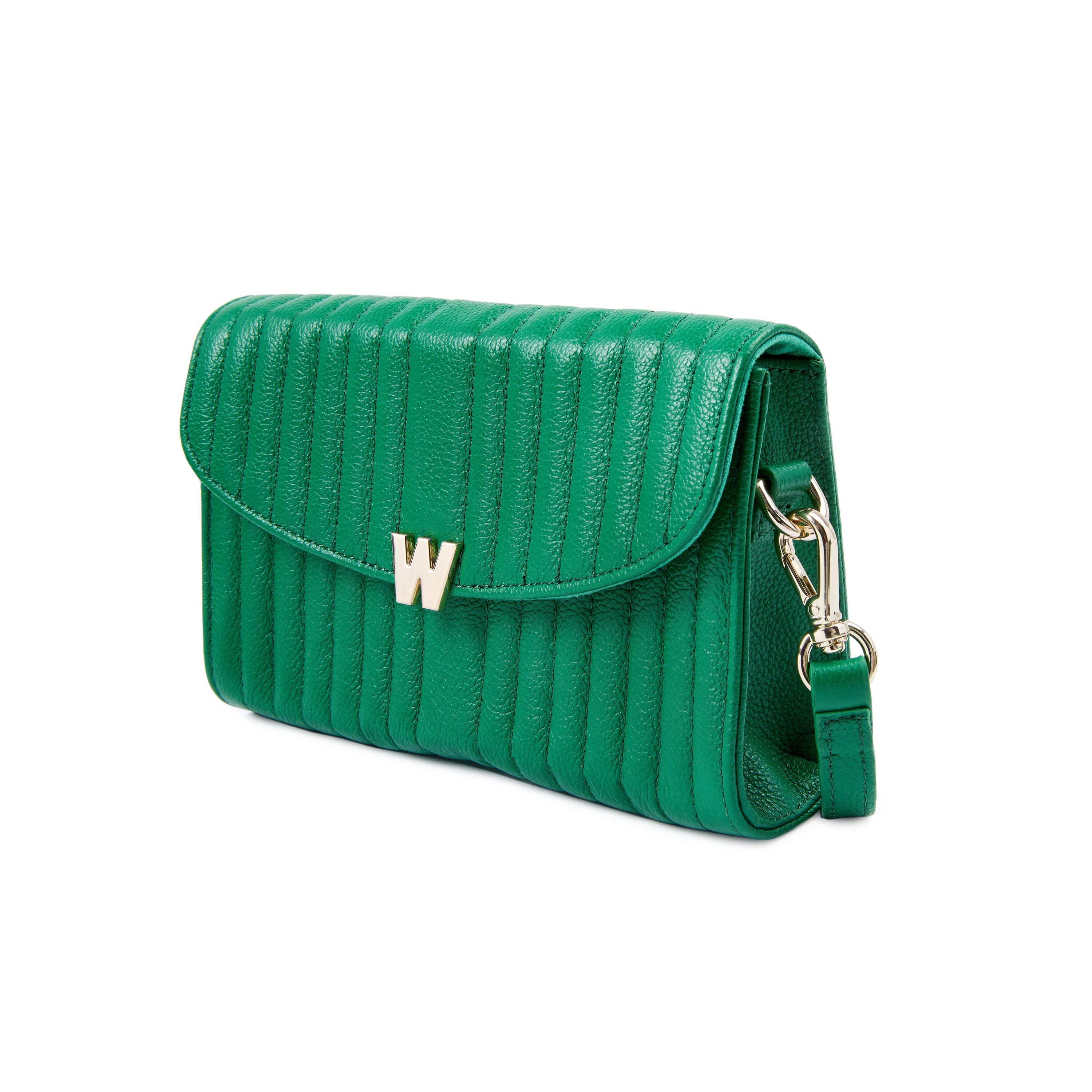 Bolso de hombro Mimi de cuero cruzada de color - Wolf - Verde Verde-5