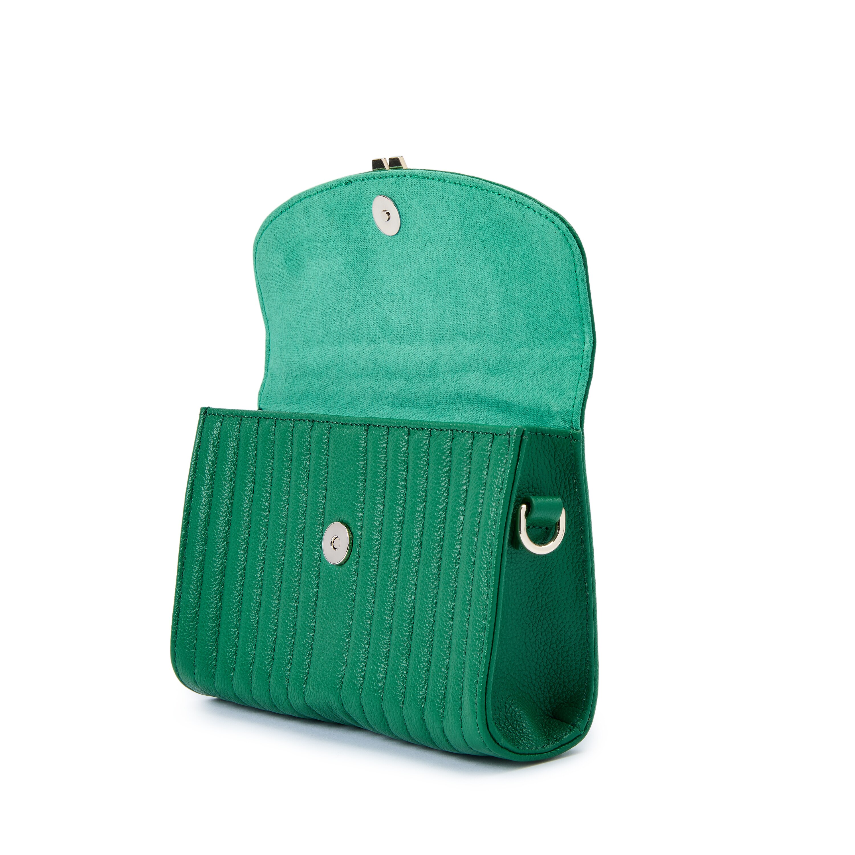 Bolso de hombro Mimi de cuero cruzada de color - Wolf - Verde Verde-6