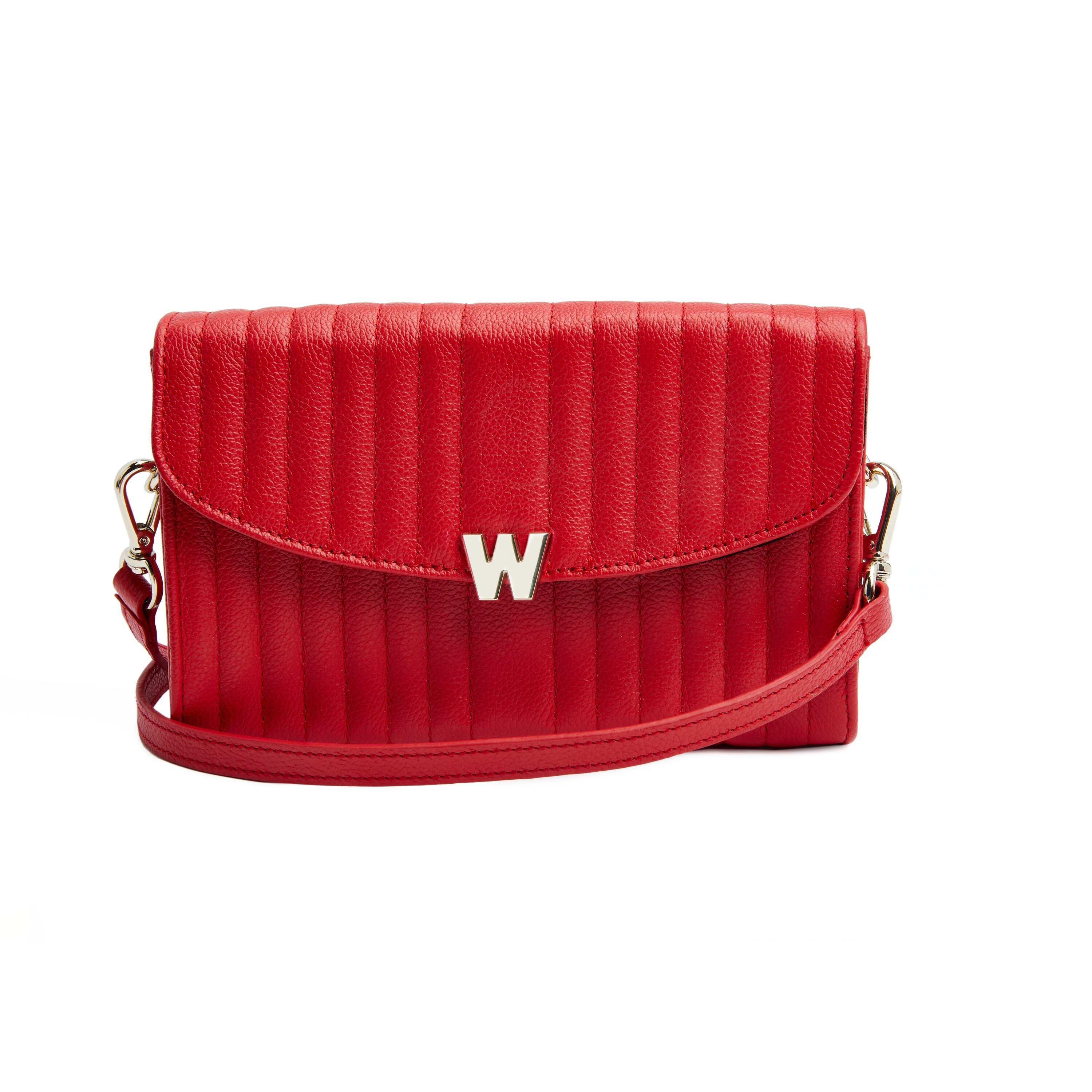 Imagen 0 de Bolso de hombro Mimi de cuero cruzada de color rojo Rojo