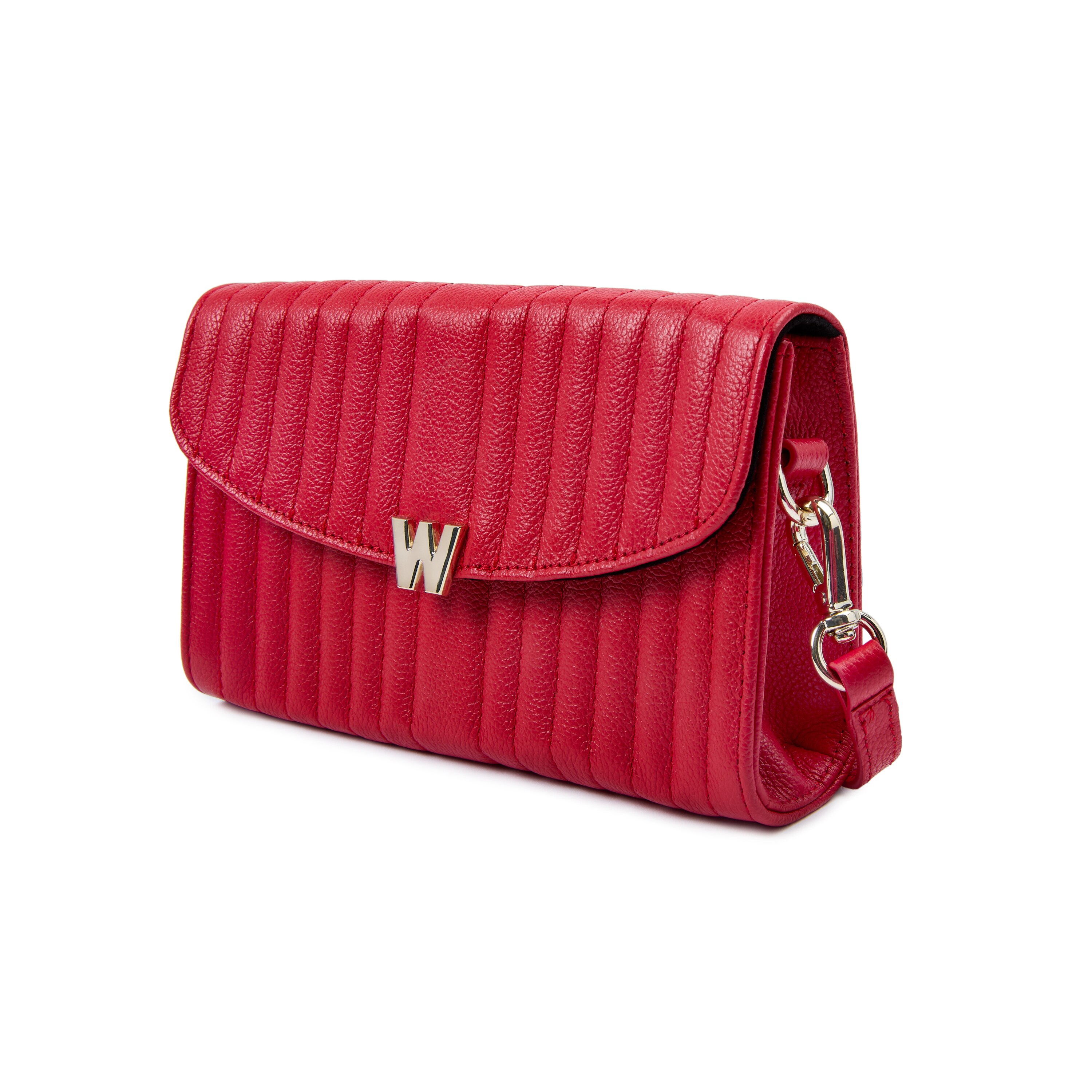 Bolso de hombro Mimi de cuero cruzada de color - Wolf - Rojo Rojo-5