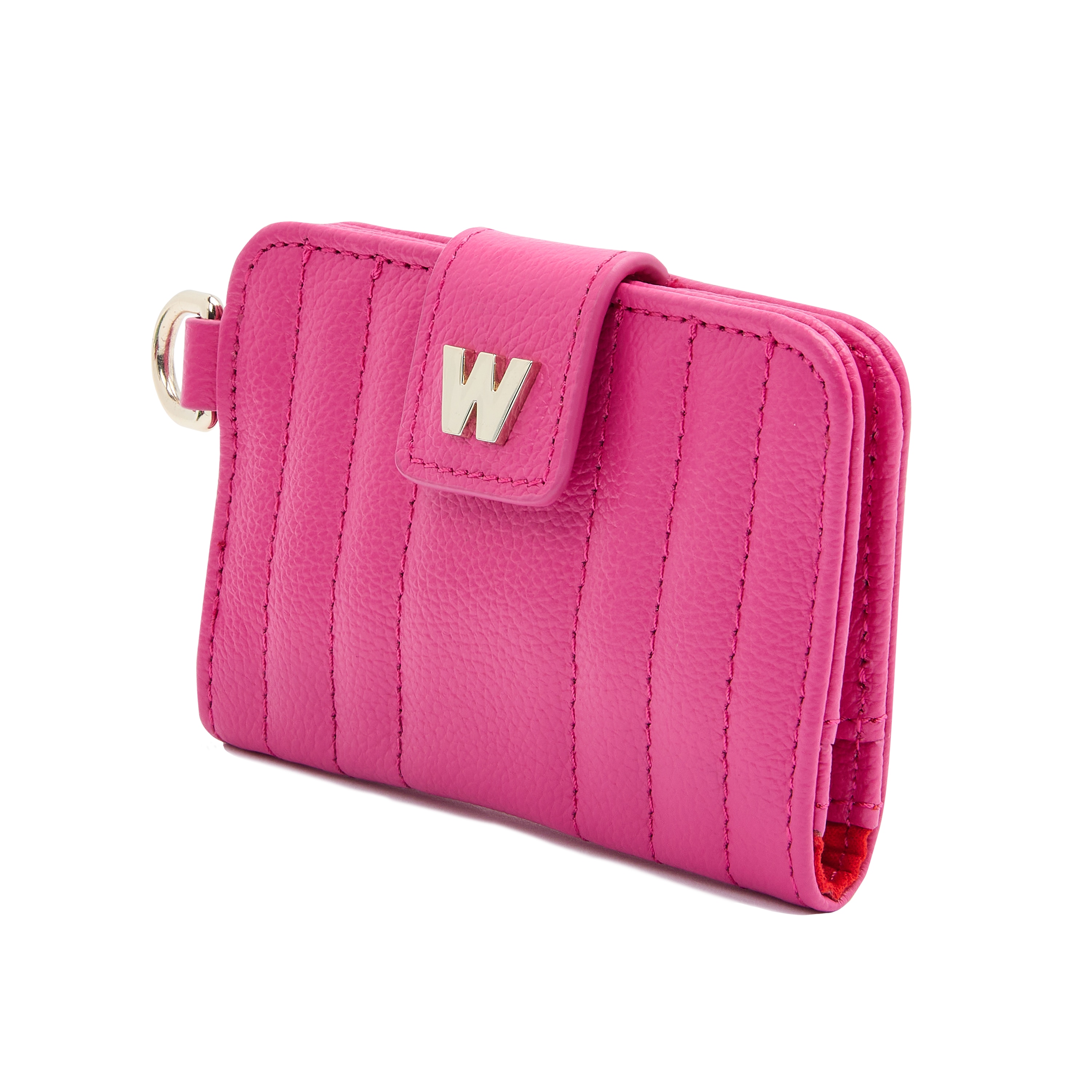 Tarjetero de mujer Mimi de cuero de color - Wolf - Rosa Rosa-4