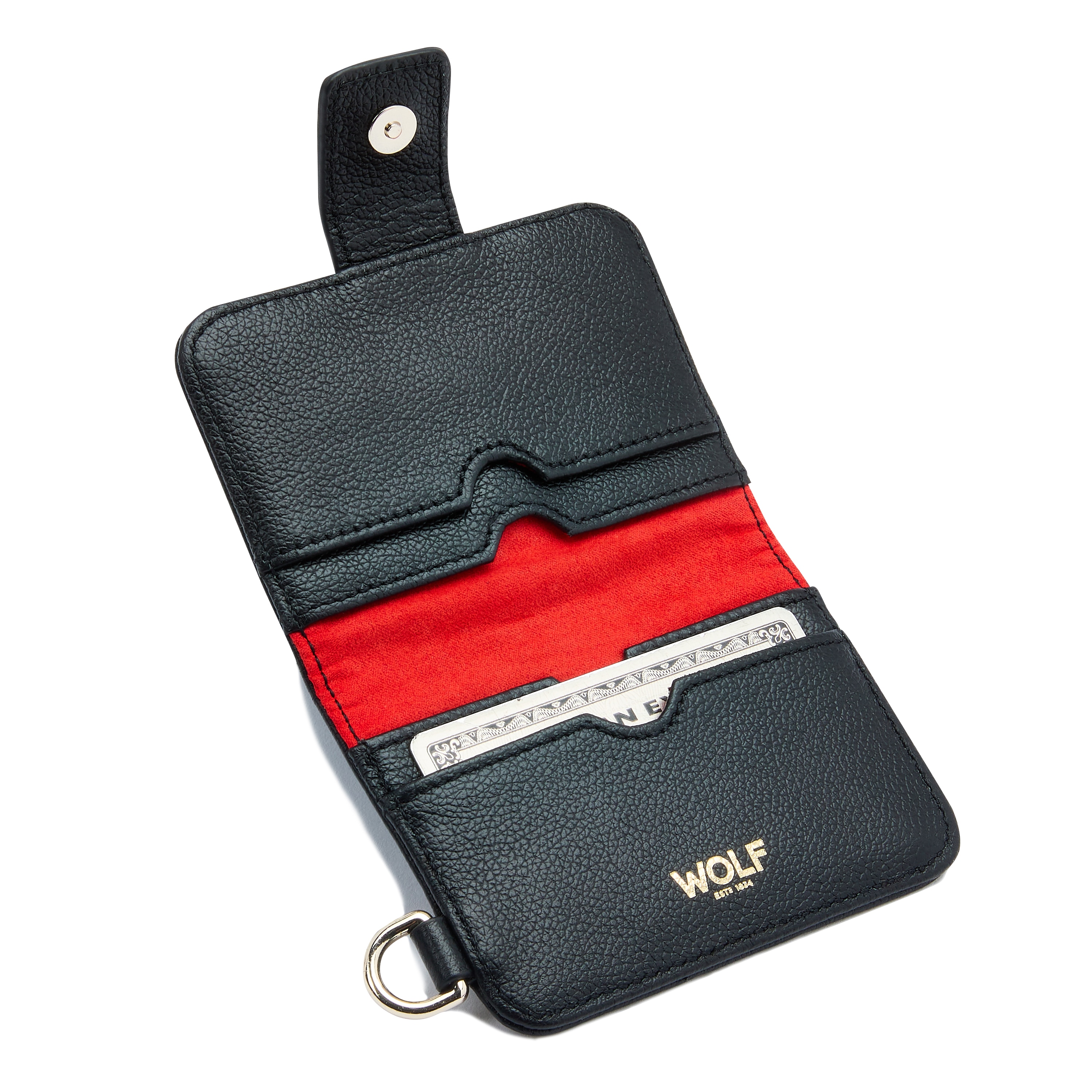 Tarjetero de mujer Mimi de cuero color - Wolf - Negro Negro-5