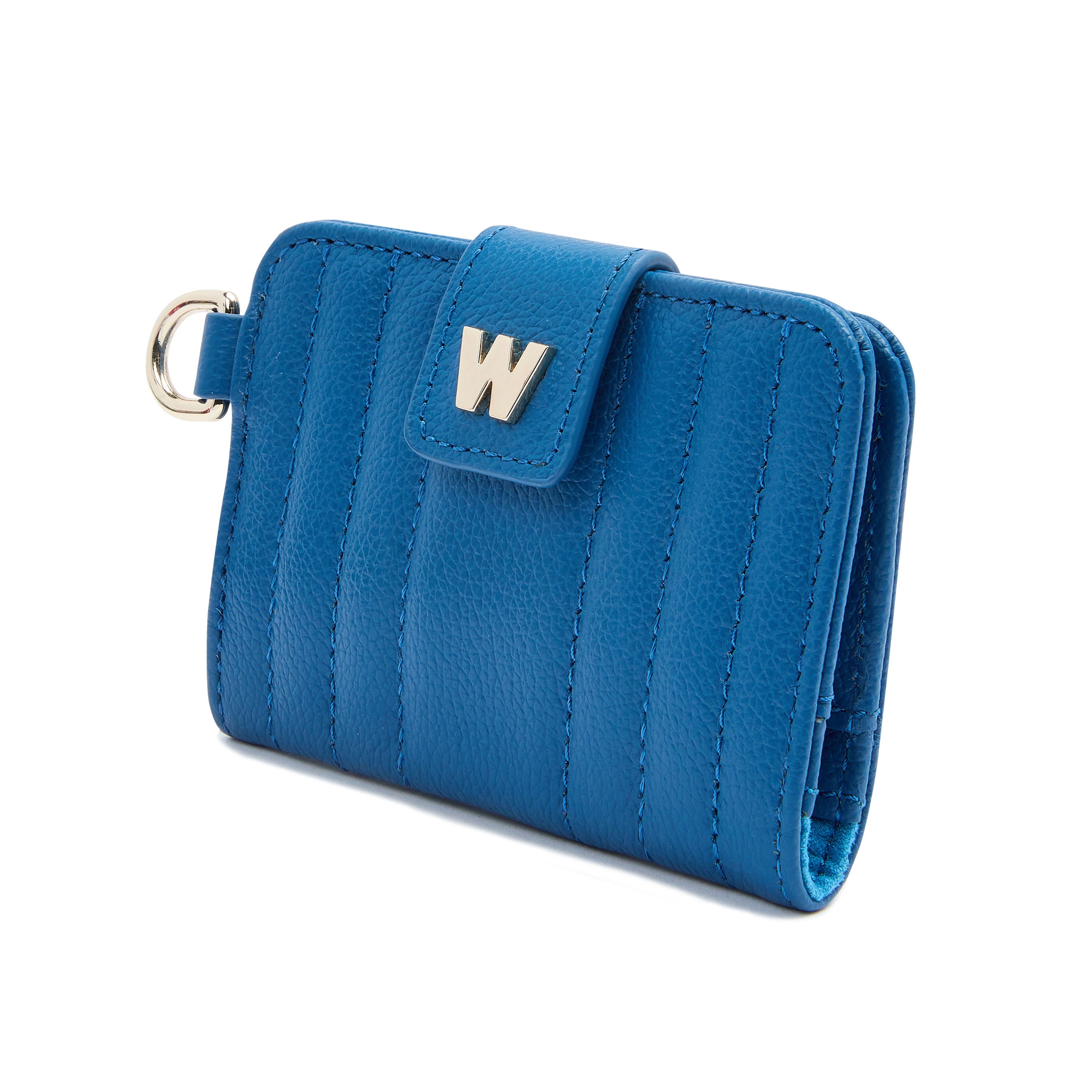 Tarjetero de mujer Mimi de cuero de color azul - Wolf - Azul marino Azul marino-4