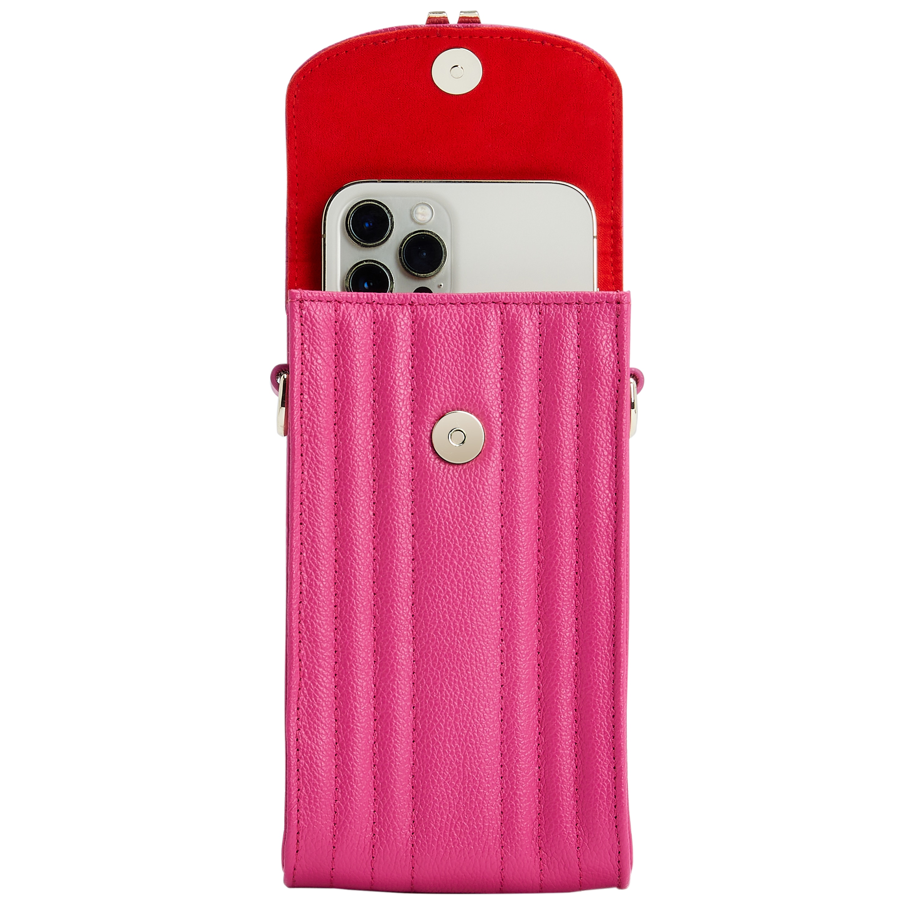 Bolso para móvil o auriculares Mimi de cuero color - Wolf - Rosa Rosa-4