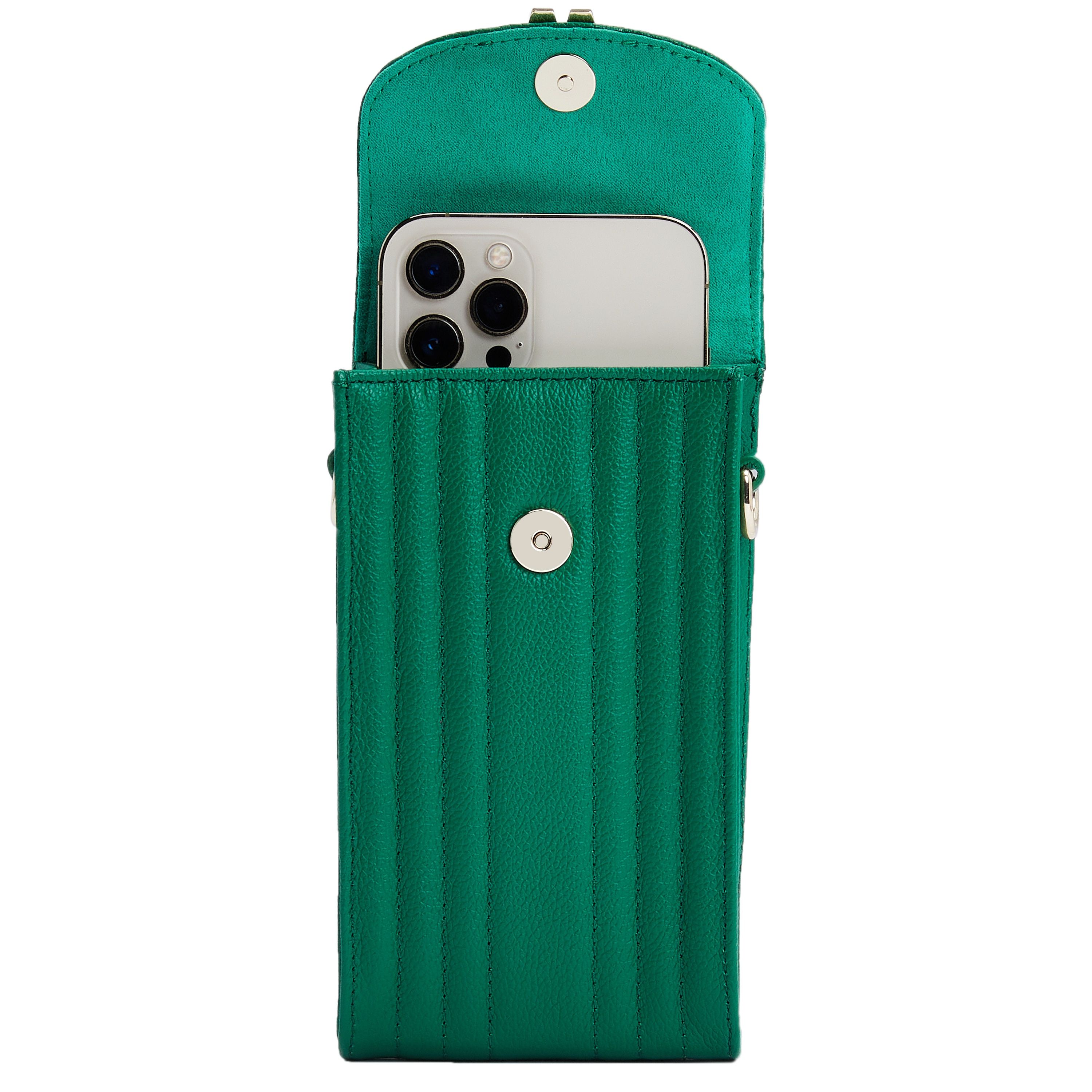 Bolso para móvil o auriculares Mimi de cuero color - Wolf - Verde Verde-4