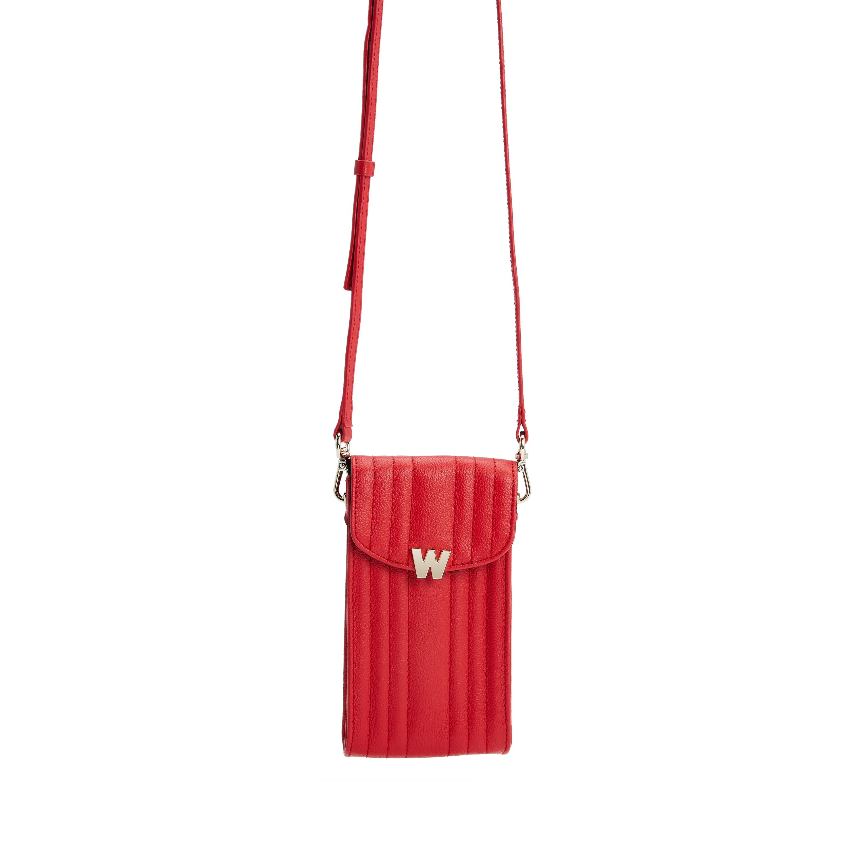 Bolso para móvil o auriculares Mimi de cuero color - Wolf - Rojo Rojo-1