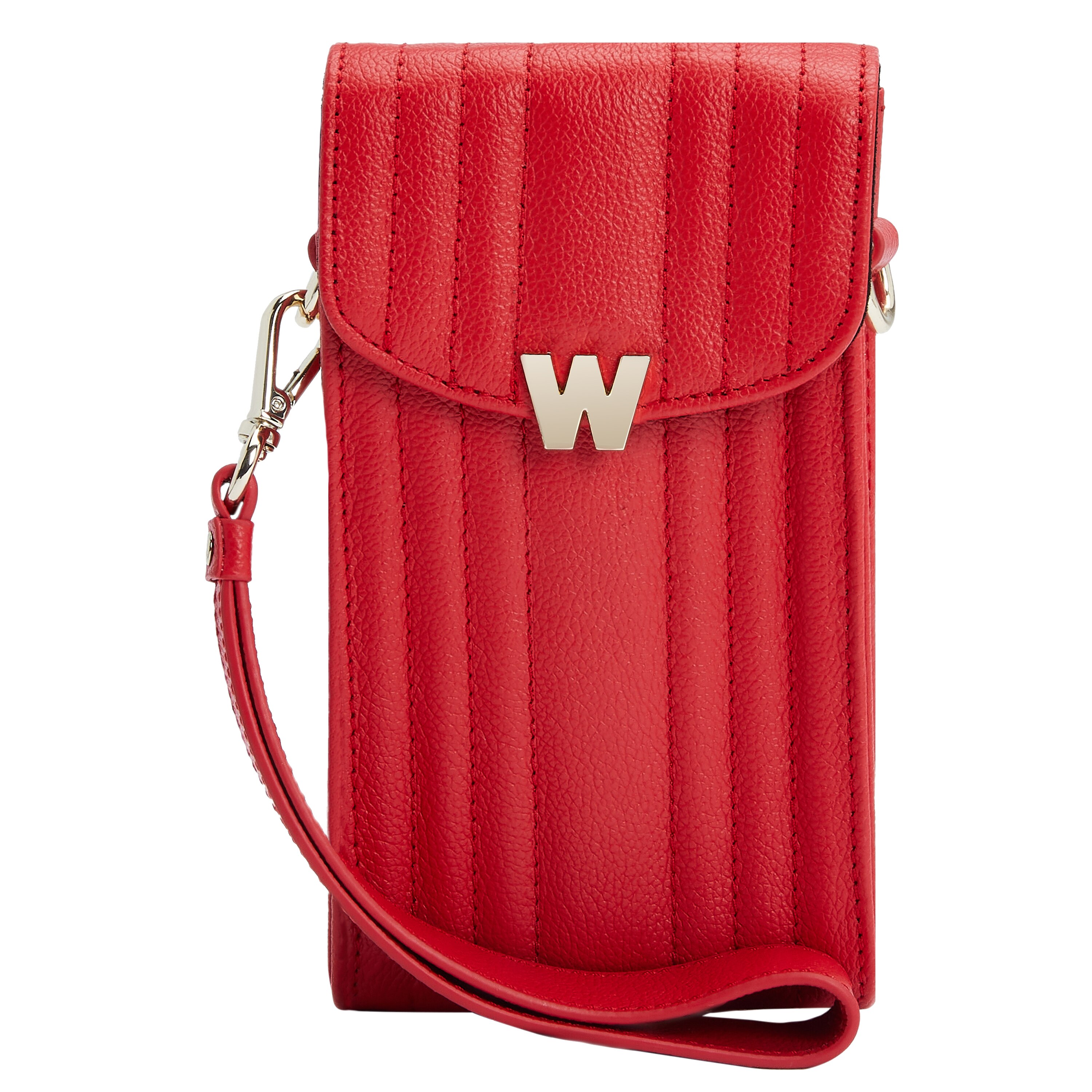 Bolso para móvil o auriculares Mimi de cuero color - Wolf - Rojo Rojo-3