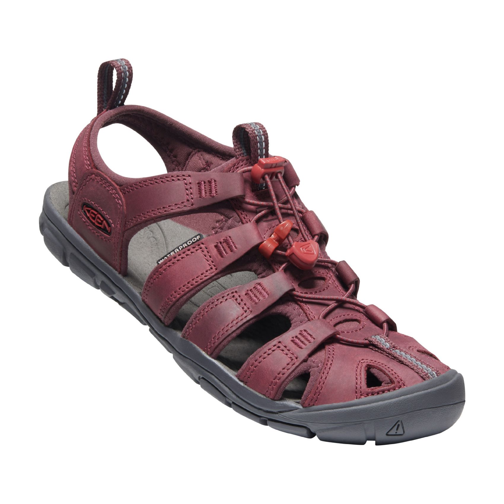 Sandalias de montaña de mujer CLEARWATER CNX LEATHER Keen - Rojo cereza Rojo cereza-2