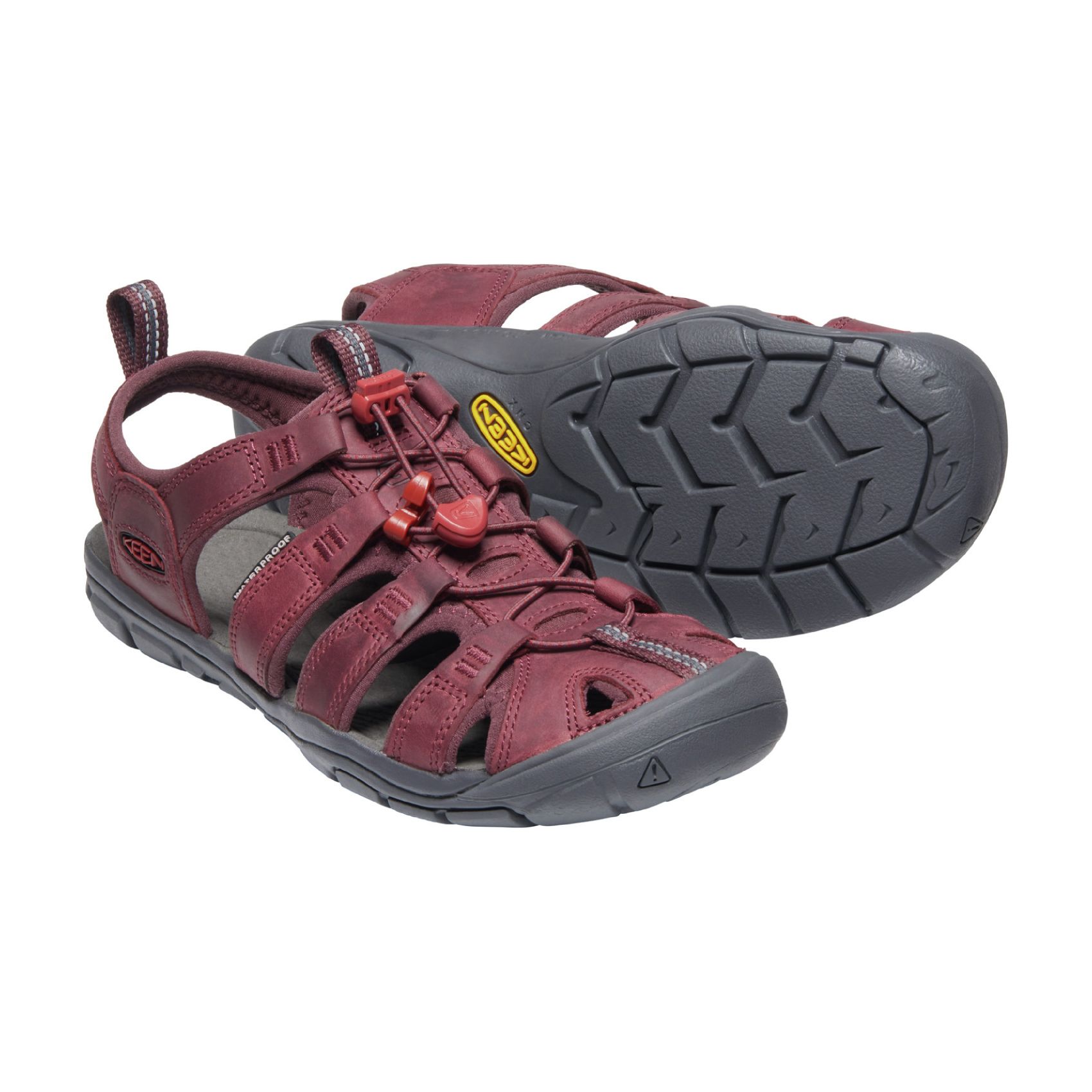 Sandalias de montaña de mujer CLEARWATER CNX LEATHER Keen - Rojo cereza Rojo cereza-3