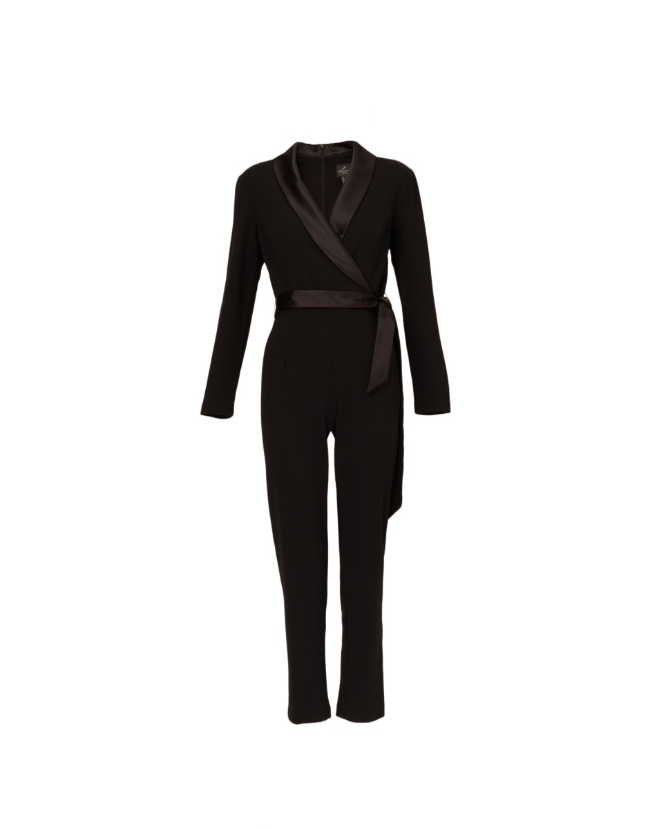 Mono de mujer estilo esmoquin de manga larga - Adrianna Papell - Negro Negro-6
