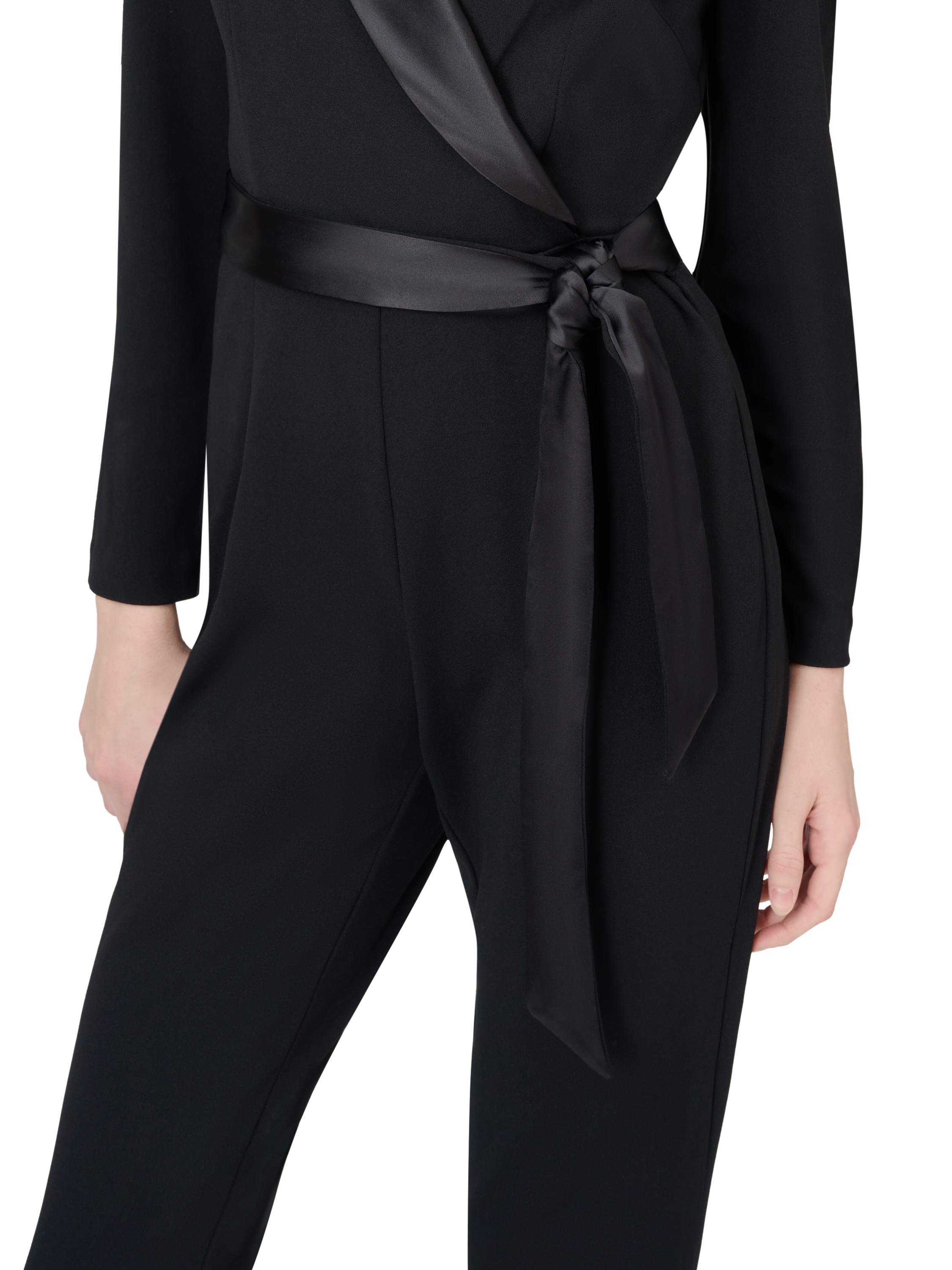Mono de mujer estilo esmoquin de manga larga - Adrianna Papell - Negro Negro-4