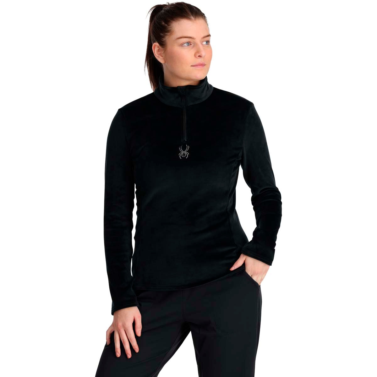 Imagen 0 de Forro polar de mujer Shimmer Bug 1/2 Zip Spyder Negro