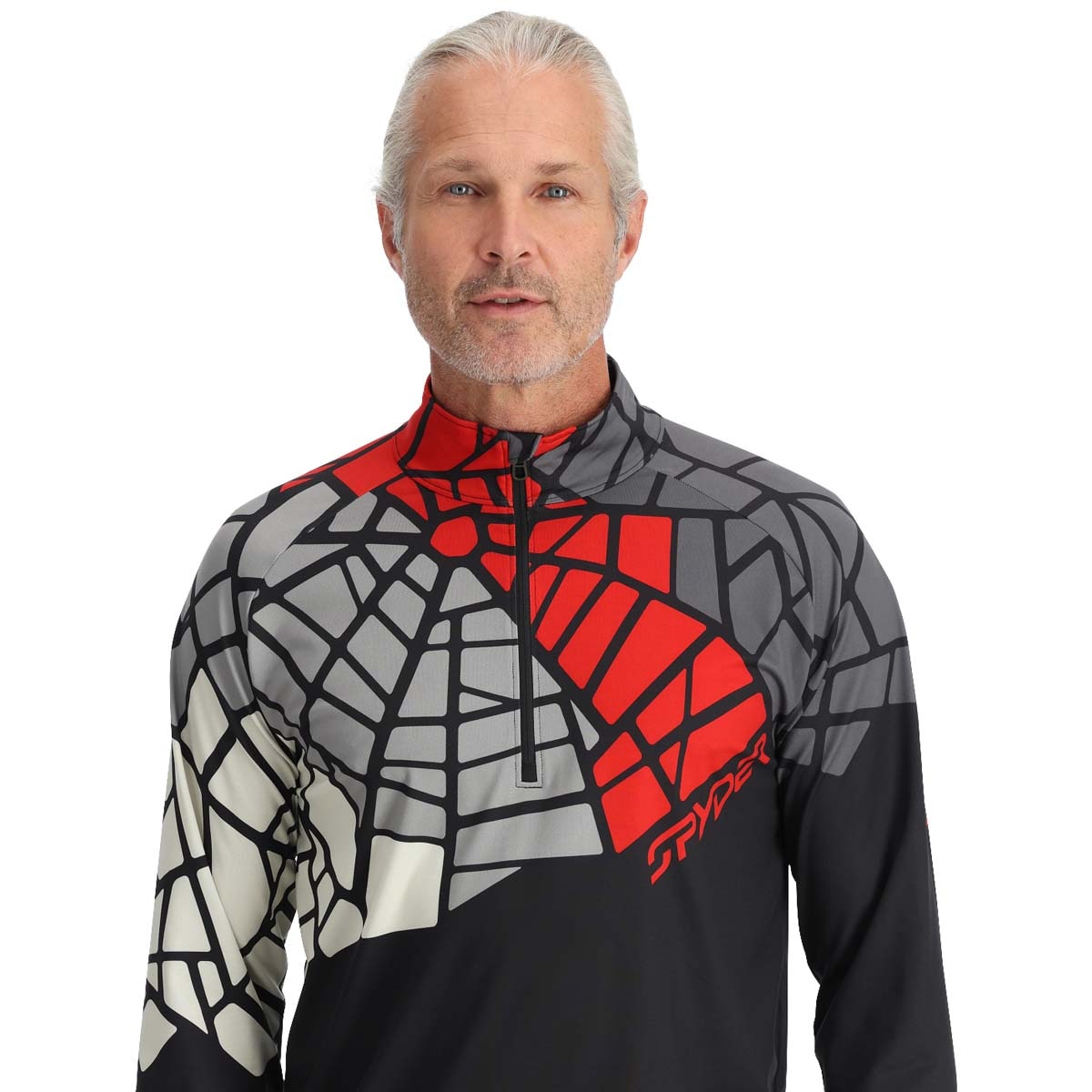 Imagen 2 de Camiseta de hombre Legacy 1/2 Zip Base Layer Spyder - Negro / Rojo Negro / Rojo
