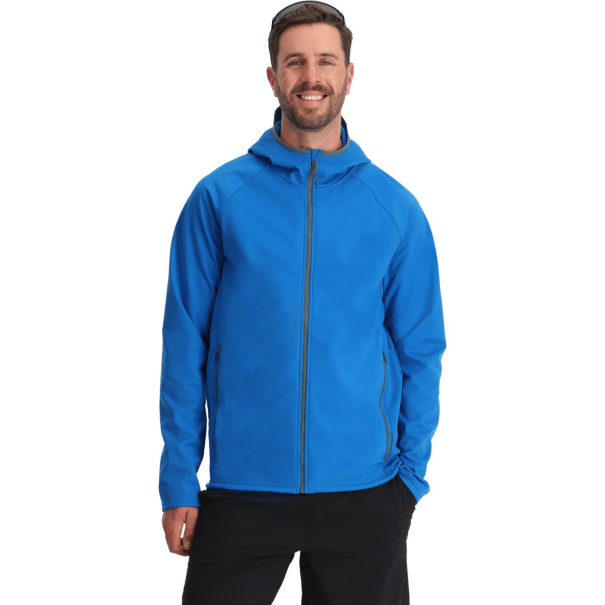 Sudadera con capucha de hombre Gridweb Shellfleece Spyder - Azul Azul-3