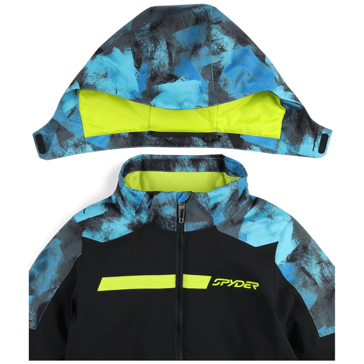 Chaqueta de esquí de niños Challenger Spyder - Negro / Azul Negro / Azul-3