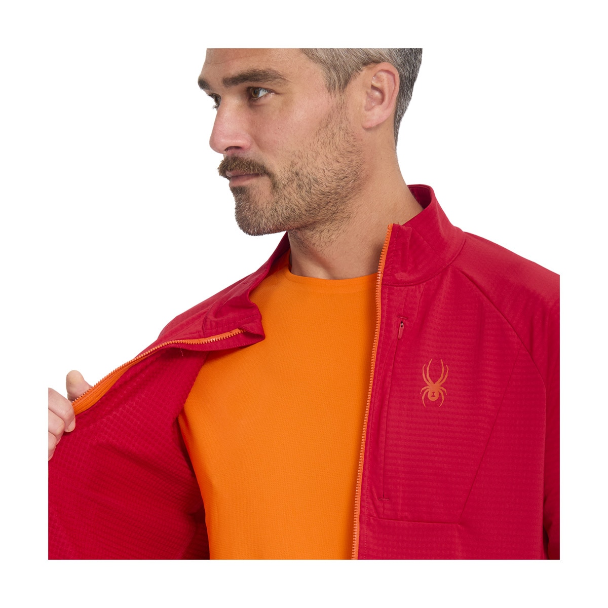 Imagen 8 de Chaqueta de Hombre Gridweb Fleece Spyder - Rojo Rojo