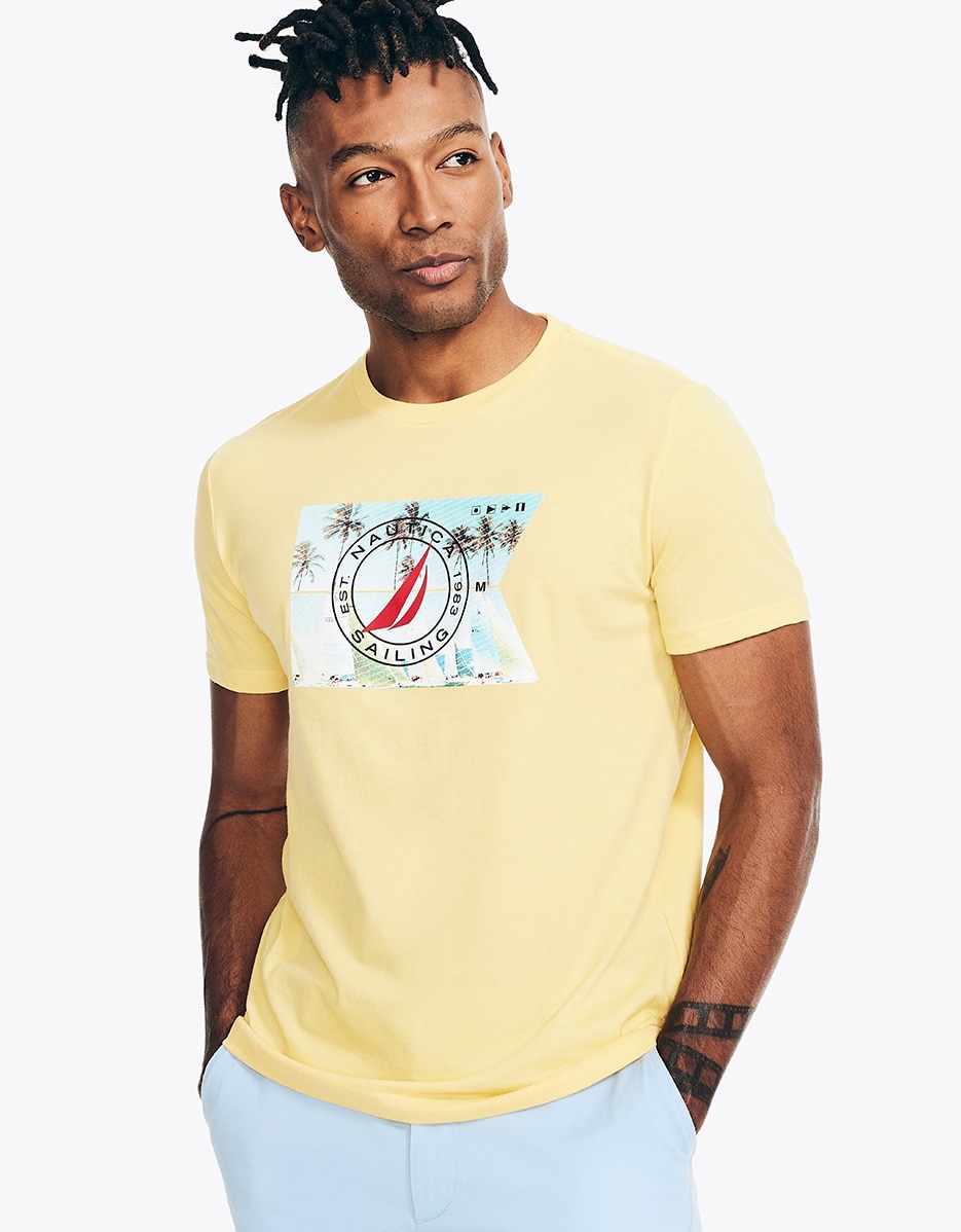 Imagen 0 de Camiseta de hombre color amarillo de manga corta Amarillo