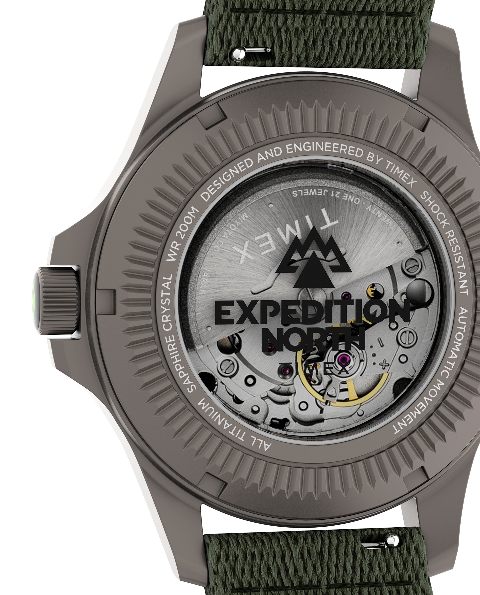 Reloj de hombre expedition north tw2v95300 automático de silicona y correa - Timex - Verde Verde-4