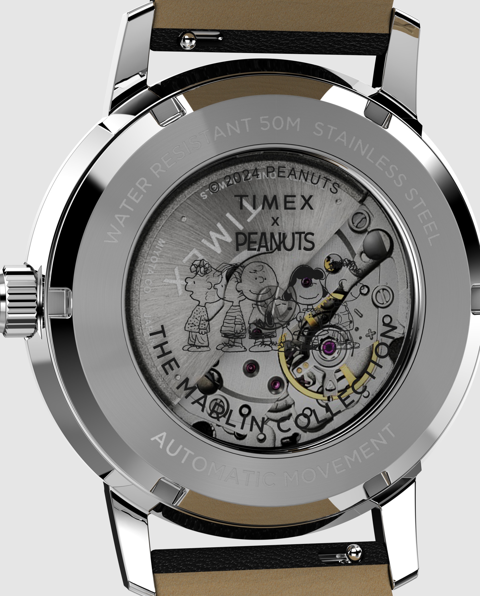 Reloj de hombre peanuts tw2w68800 automático de piel sintética y correa negra - Timex - Negro Negro-5