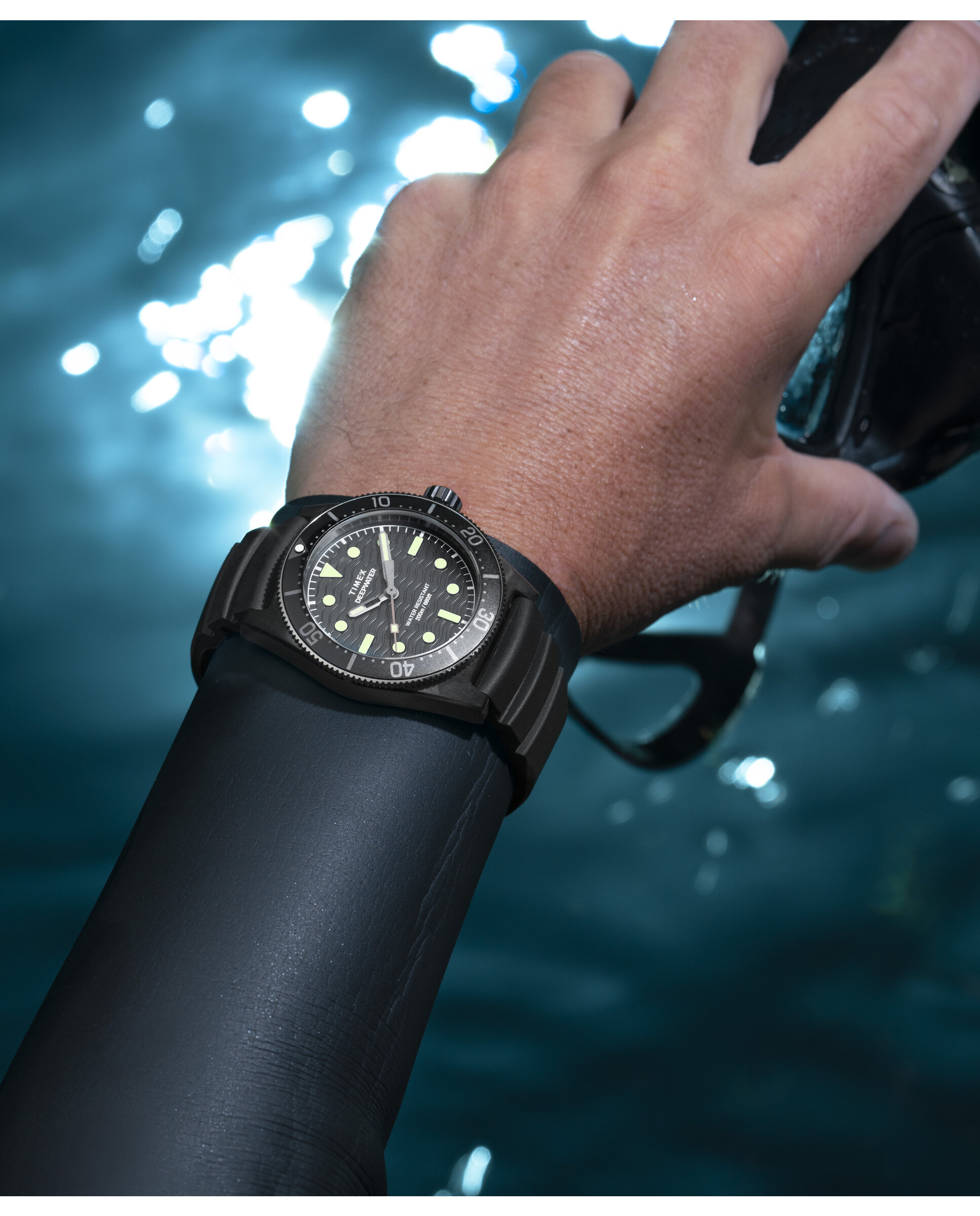 Reloj de hombre deep water reef tw2w74700 de caucho y correa negra - Timex - Negro Negro-3