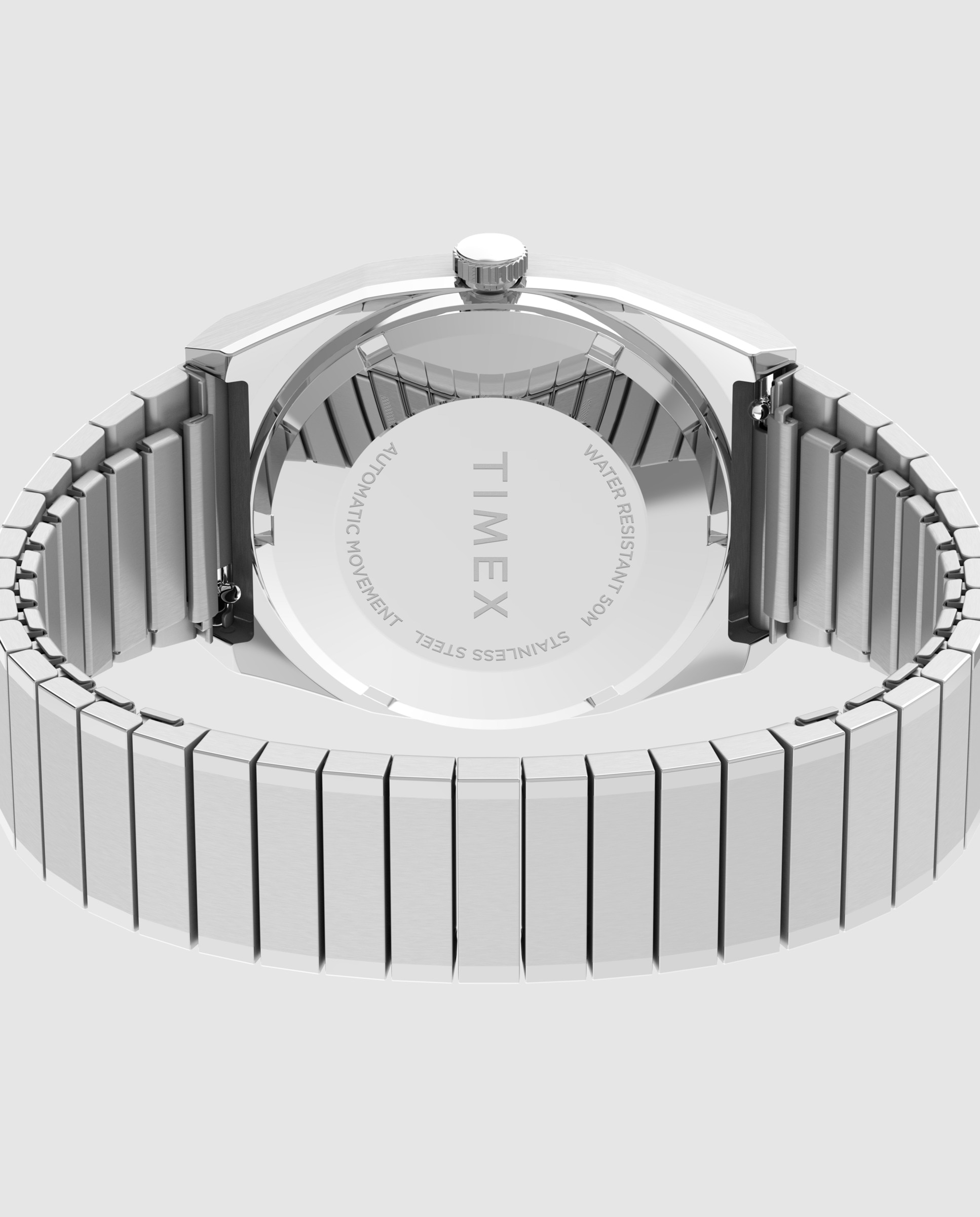Reloj unisex e line tw2w70800 automático de acero y correa plateada/gris - Timex - Plata Plata-3