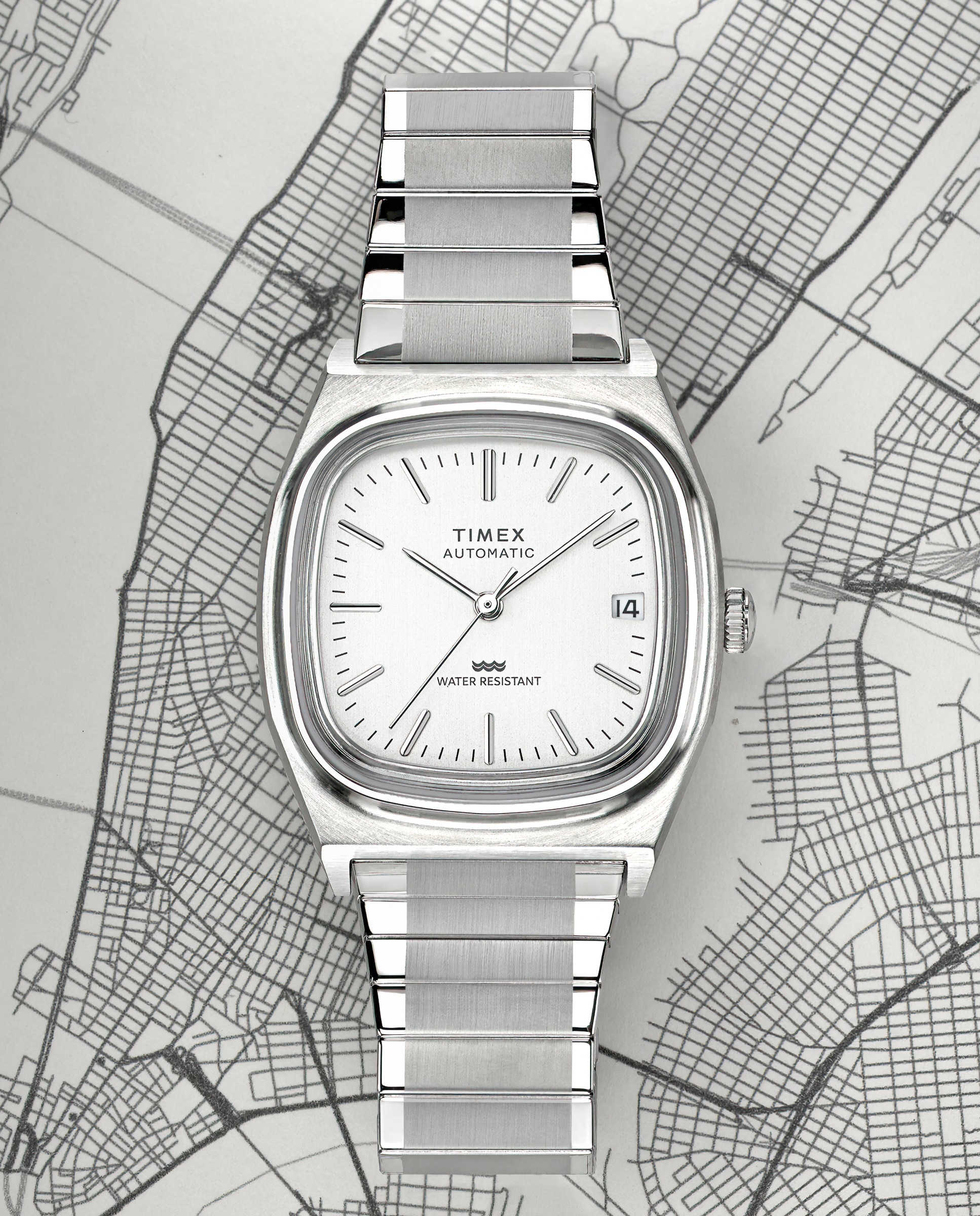 Reloj unisex e line tw2w70800 automático de acero y correa plateada/gris - Timex - Plata Plata-6