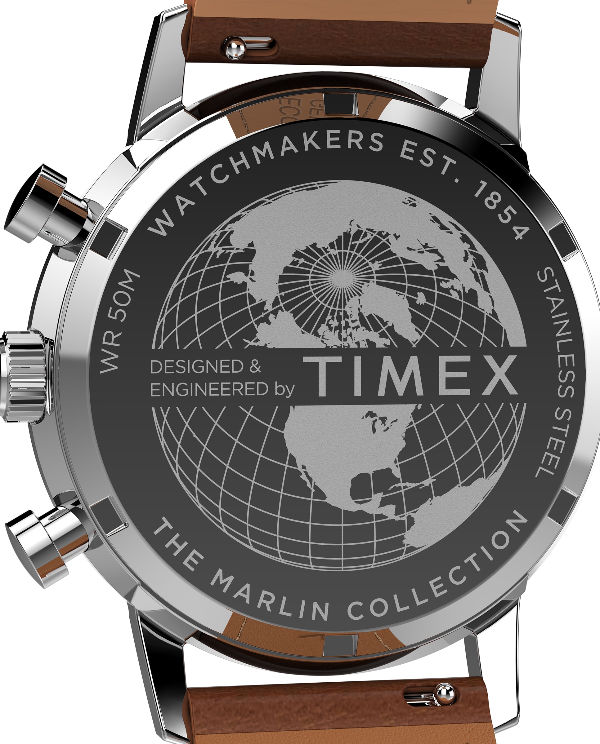 Reloj de hombre marlin tw2w99100 de piel sintética y correa - Timex - Marrón Marrón-4