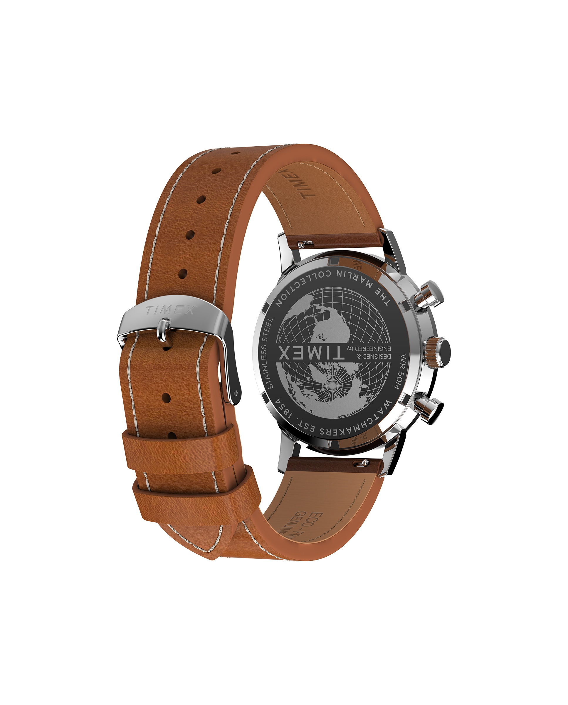Reloj de hombre marlin tw2w99100 de piel sintética y correa - Timex - Marrón Marrón-5