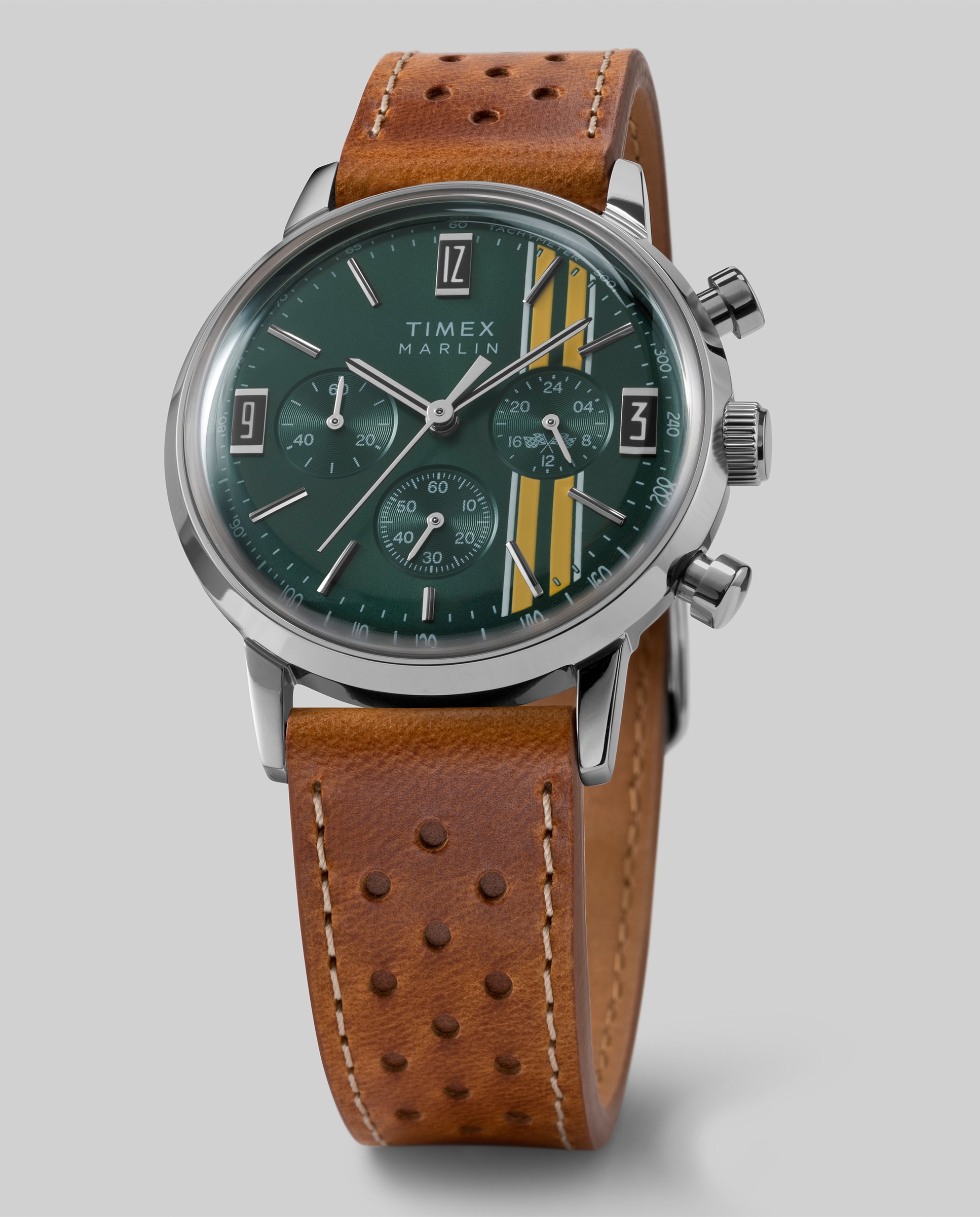 Reloj de hombre marlin tw2w99100 de piel sintética y correa - Timex - Marrón Marrón-6