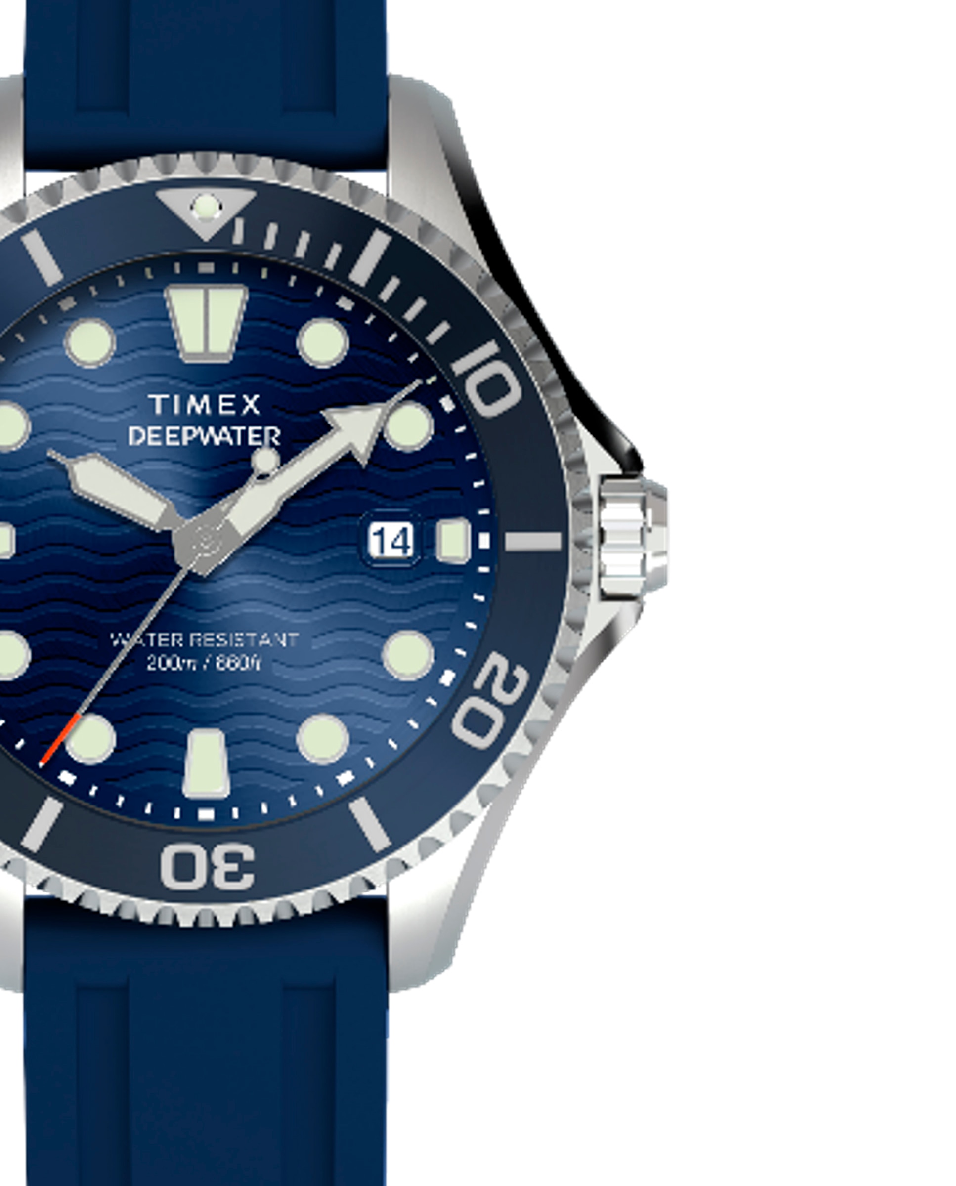 Reloj de hombre deep water tw2w81500 de caucho y correa - Timex - Azul Azul-2