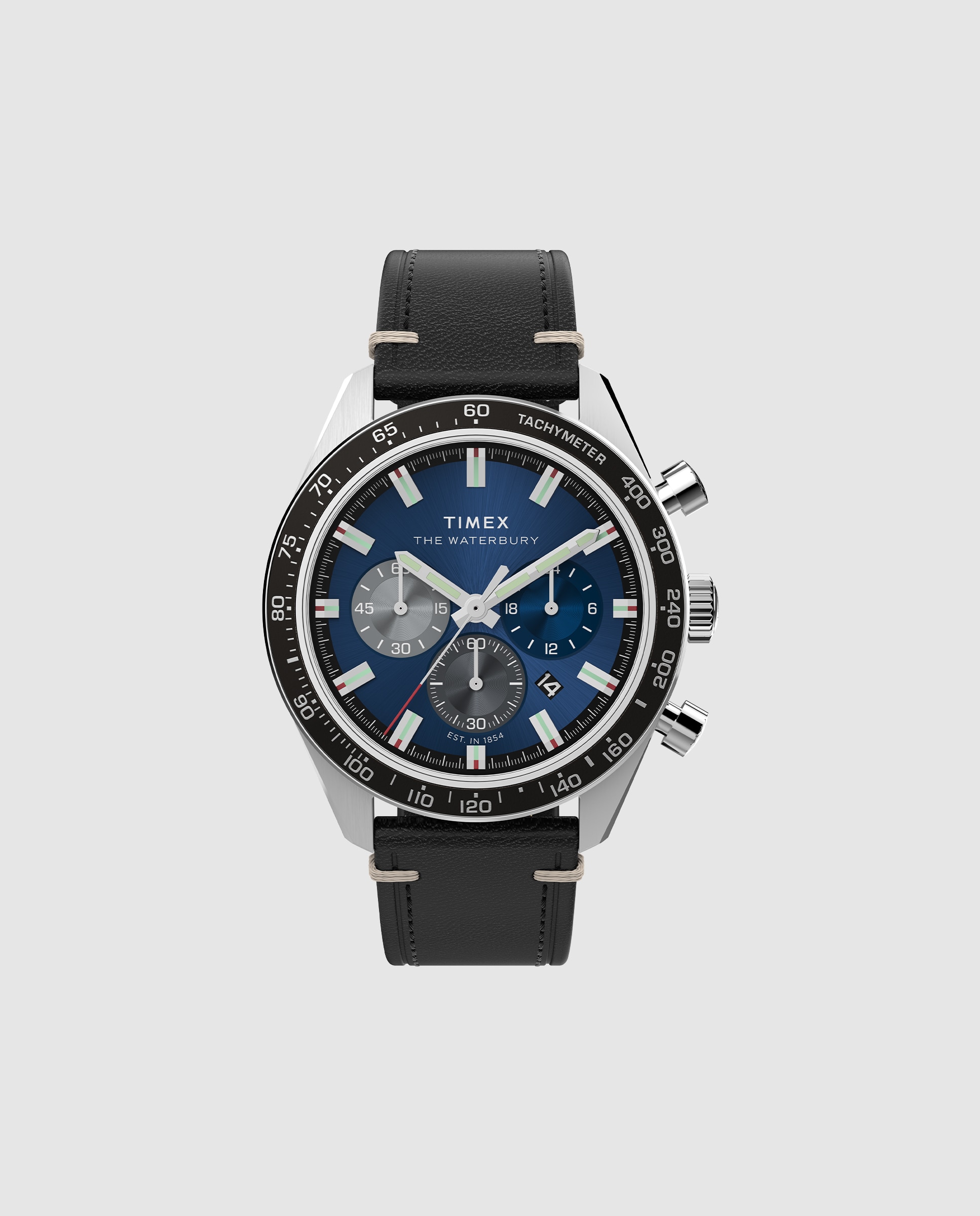 Imagen 0 de Reloj de hombre waterbury tw2y18600 de piel sintética y correa negra Negro
