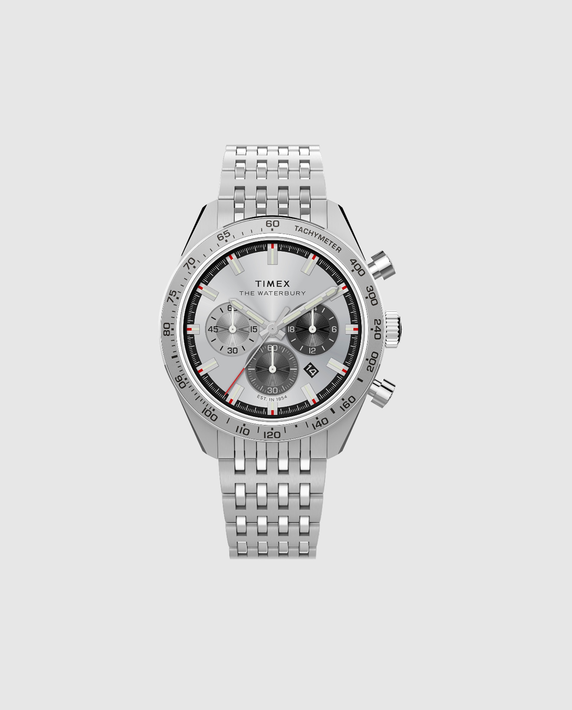 Imagen 0 de Reloj de hombre waterbury tw2y18700 de acero y correa plateada/gris Plata