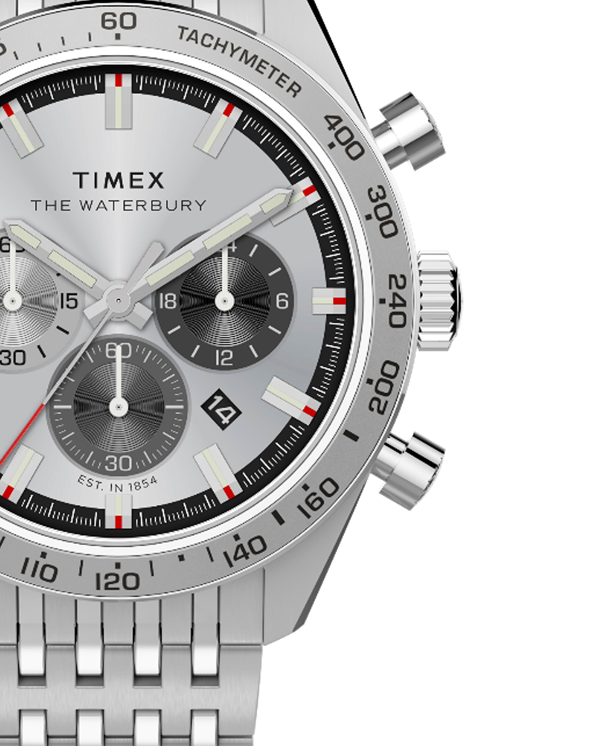 Reloj de hombre waterbury tw2y18700 de acero y correa plateada/gris - Timex - Plata Plata-2