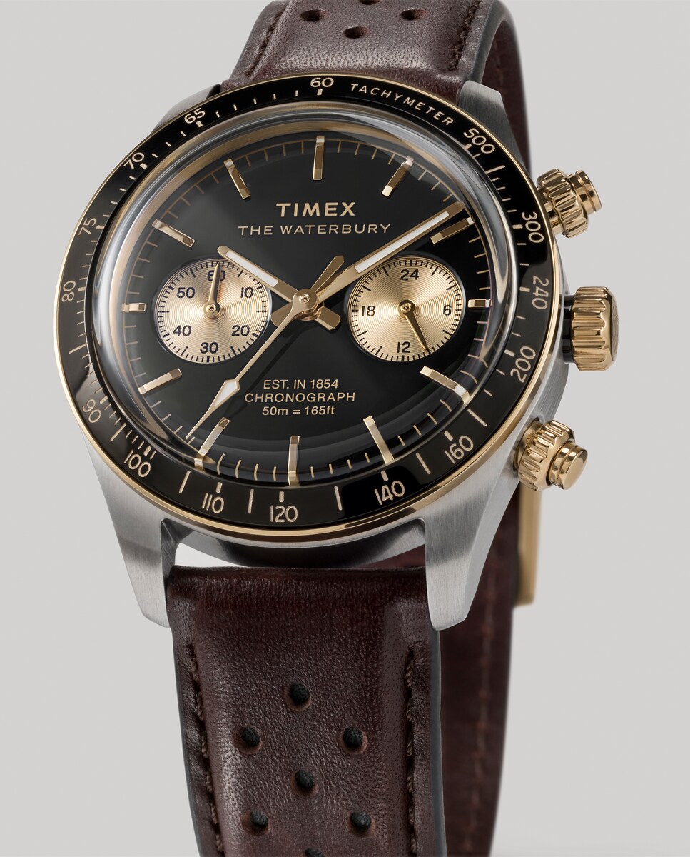 Reloj de hombre Waterbury TW2Y24100 de piel sintética y correa marrón