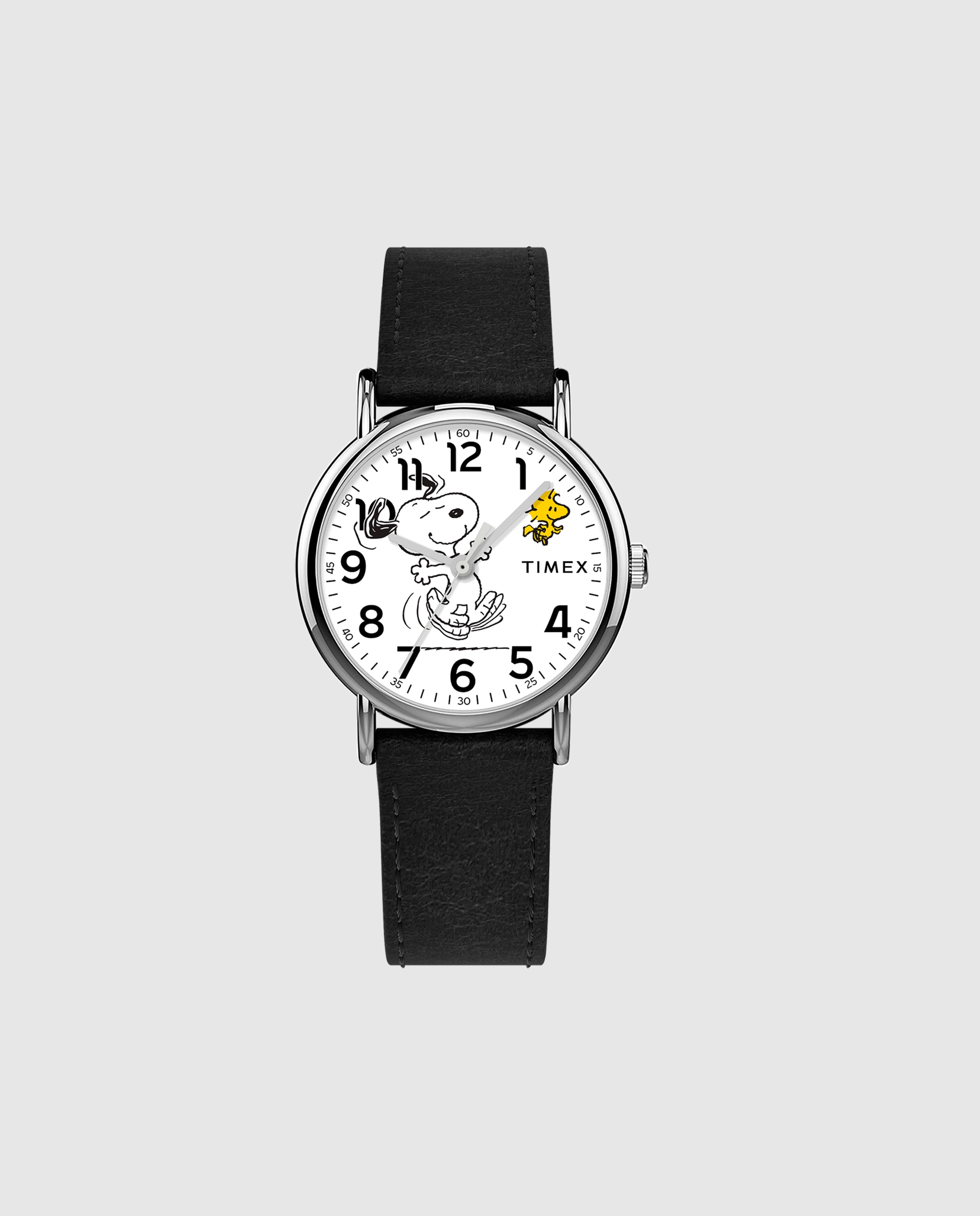 Reloj unisex peanuts tw2y31000 automático de piel y correa negra - Timex - Negro Negro-1