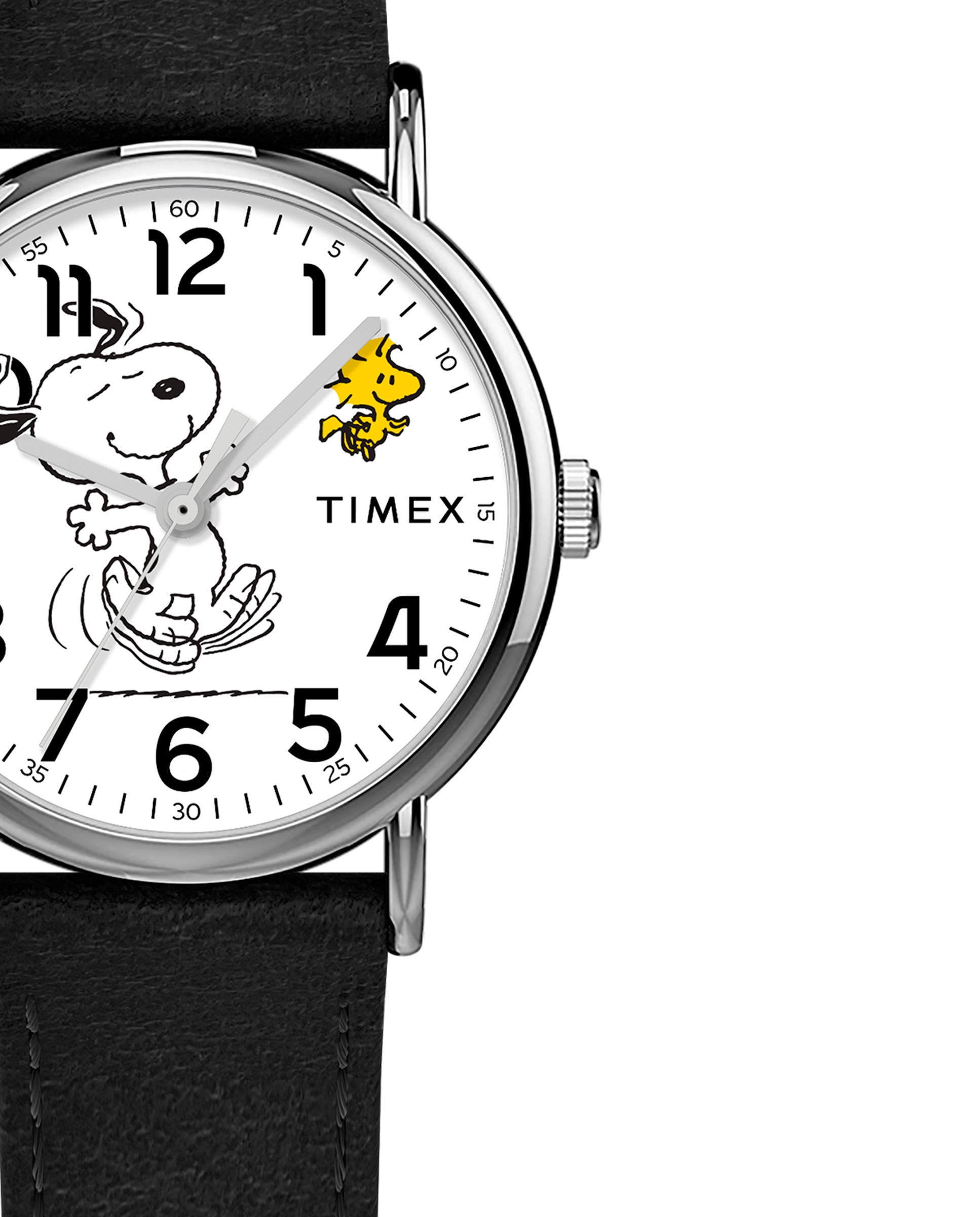 Reloj unisex peanuts tw2y31000 automático de piel y correa negra - Timex - Negro Negro-2