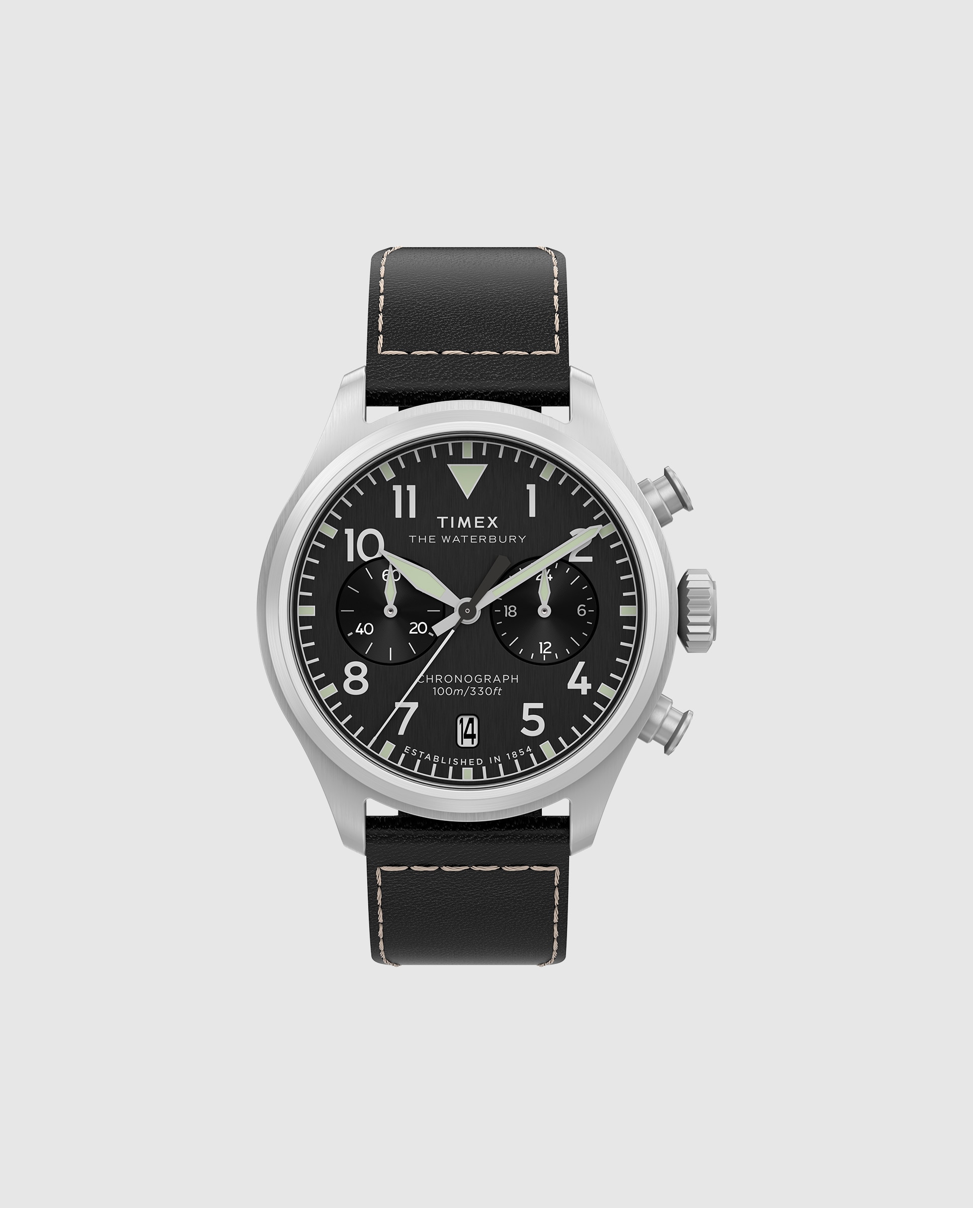 Imagen 0 de Reloj de hombre waterbury tw2y19000 de piel y correa negra Negro