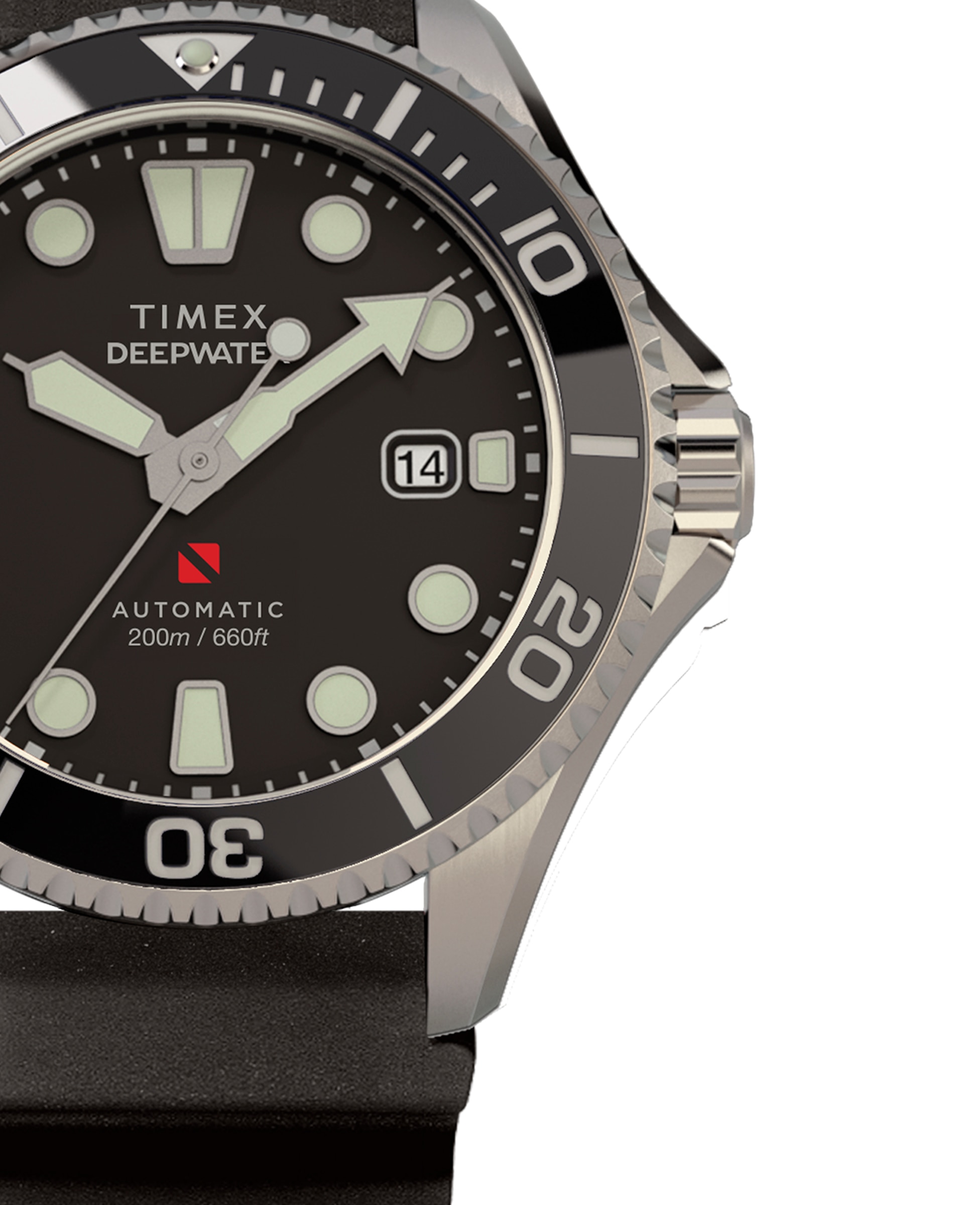 Reloj de hombre deep water tw2y40000 automático de caucho y correa negra - Timex - Negro Negro-2
