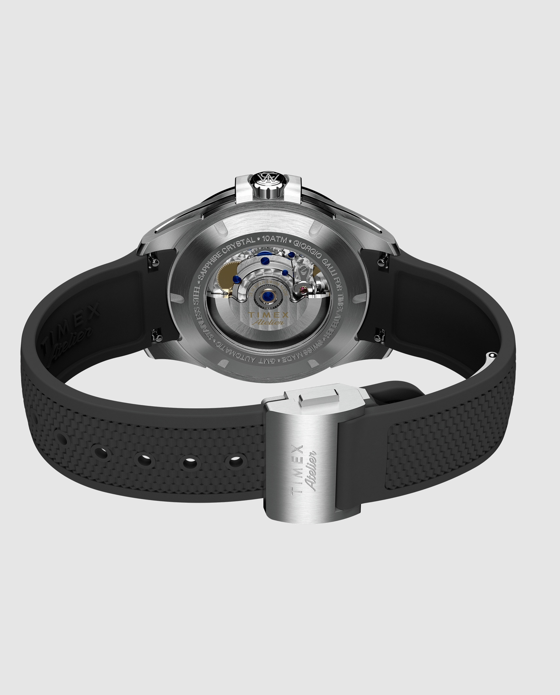 Reloj de hombre atelier tw2y72400 automático de silicona y correa negra - Timex - Negro Negro-3