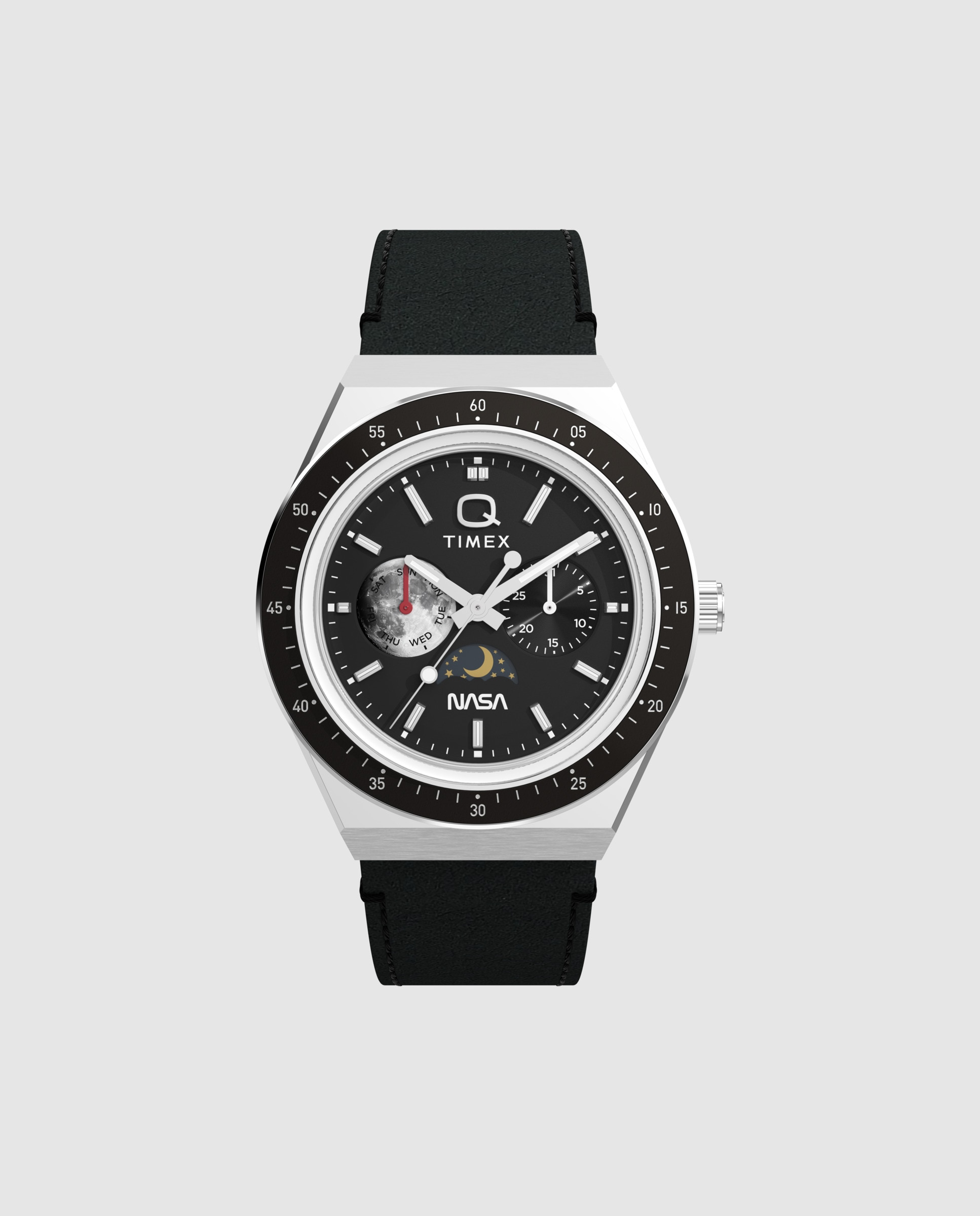 Imagen 0 de Reloj de hombre q timex tw2y56800 de piel sintética Negro / Plata
