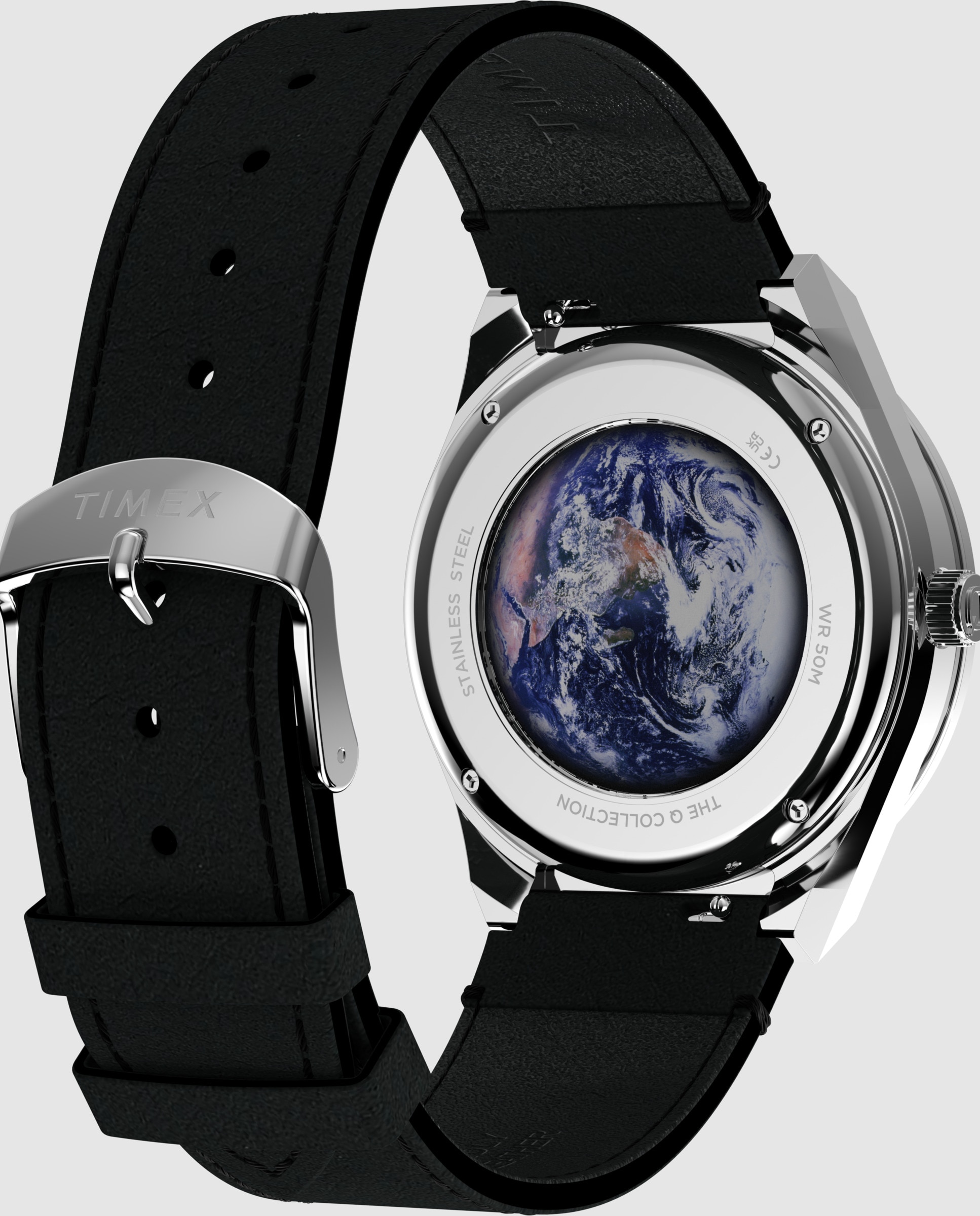 Reloj de hombre q timex tw2y56800 de piel sintética - Negro / Plata Negro / Plata-3