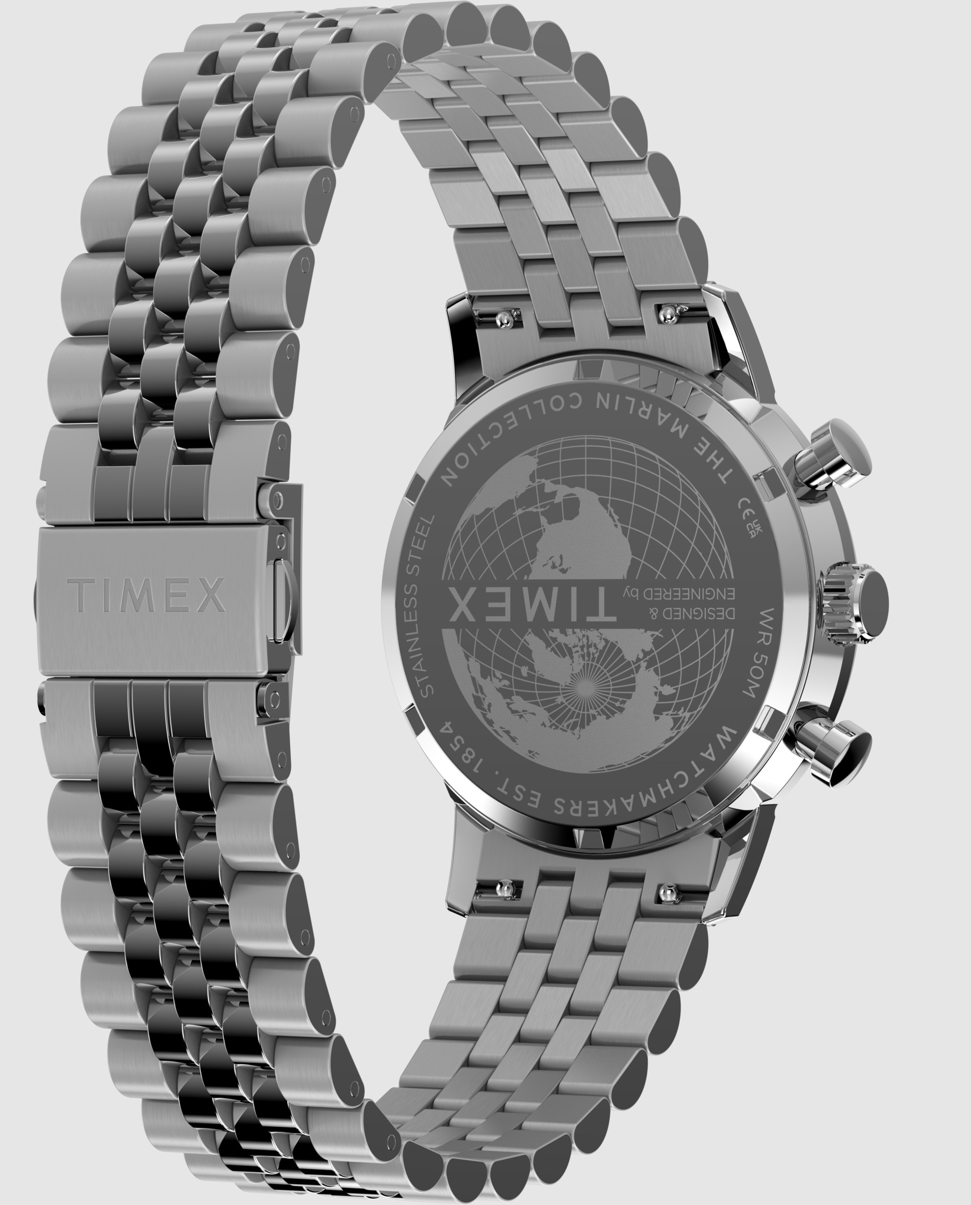 Reloj de hombre marlin tw2y66500 de acero y correa plateada/gris - Timex - Plata Plata-3