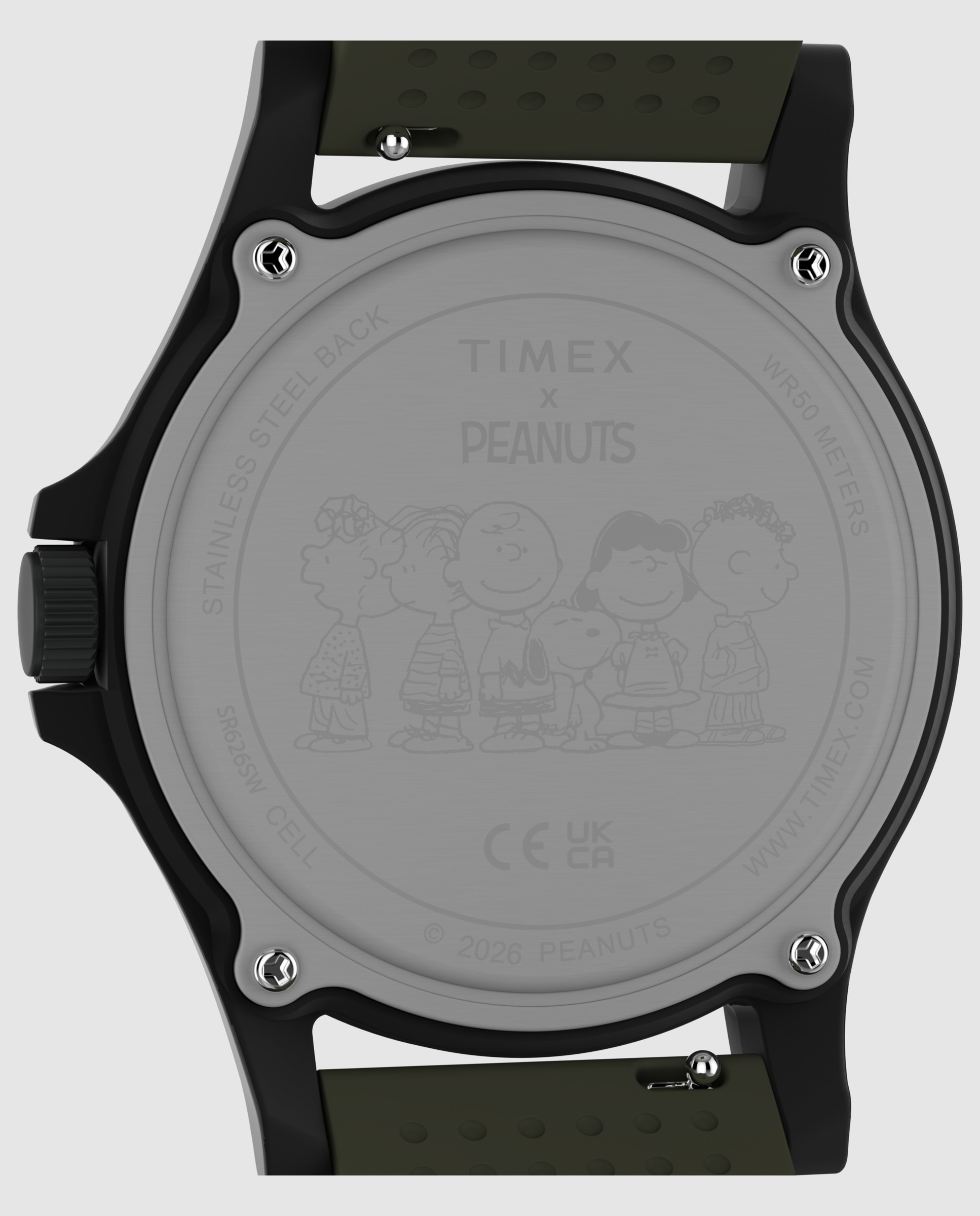 Imagen 4 de Reloj de hombre peanuts tw2y84600 de silicona - Timex - Verde Verde