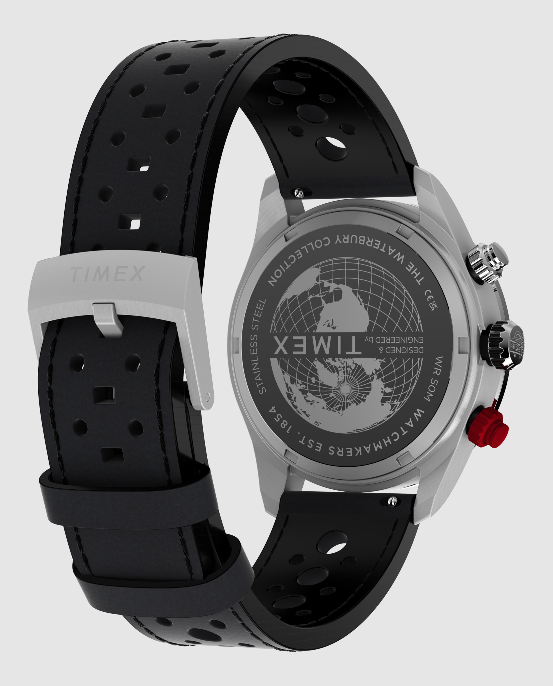 Reloj de hombre waterbury heritage tw2y93300 de piel y correa plateada/gris - Timex - Plata Plata-3
