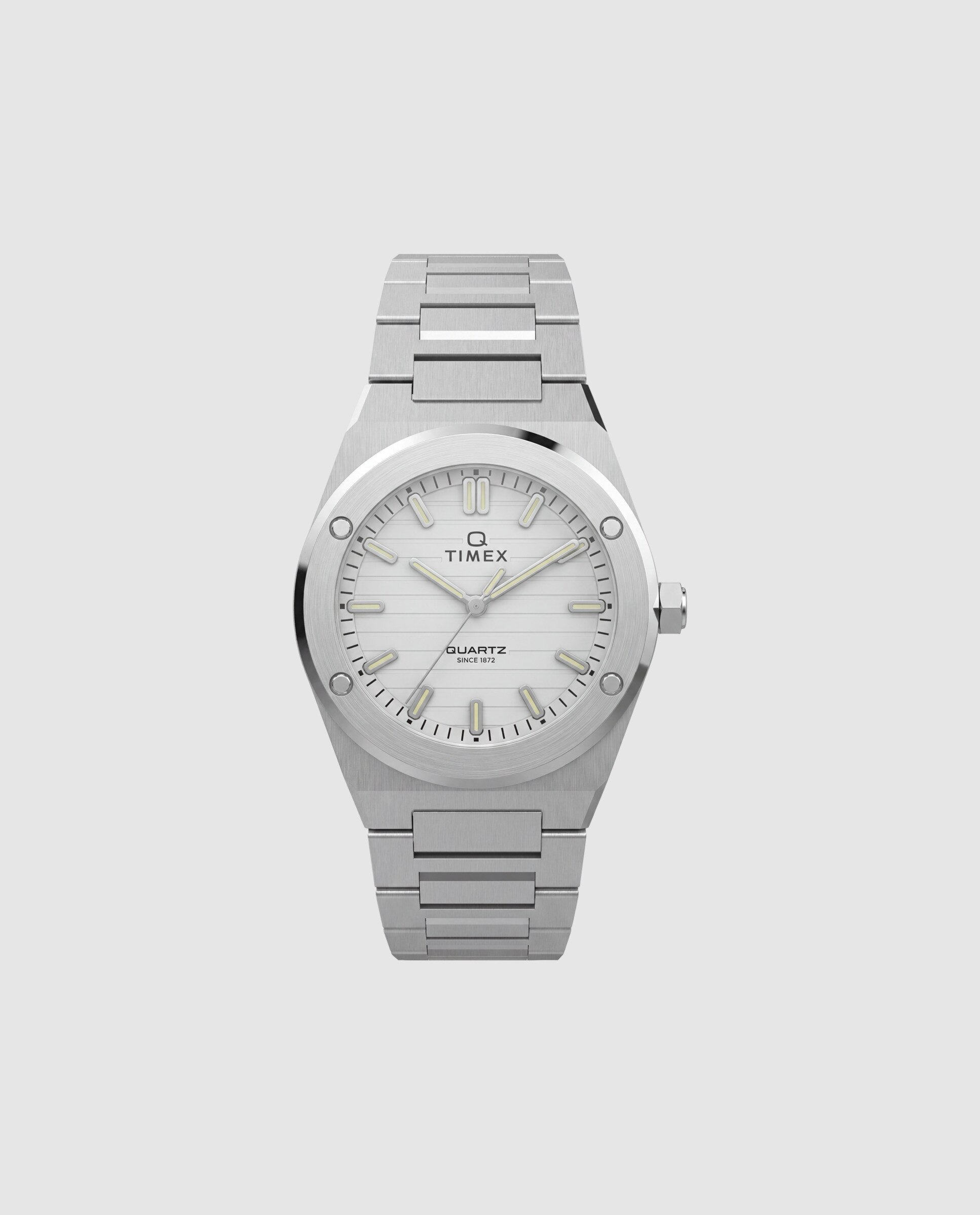 Imagen 0 de Reloj de mujer q timex tw2y81800 de acero y correa plateada/gris Plata