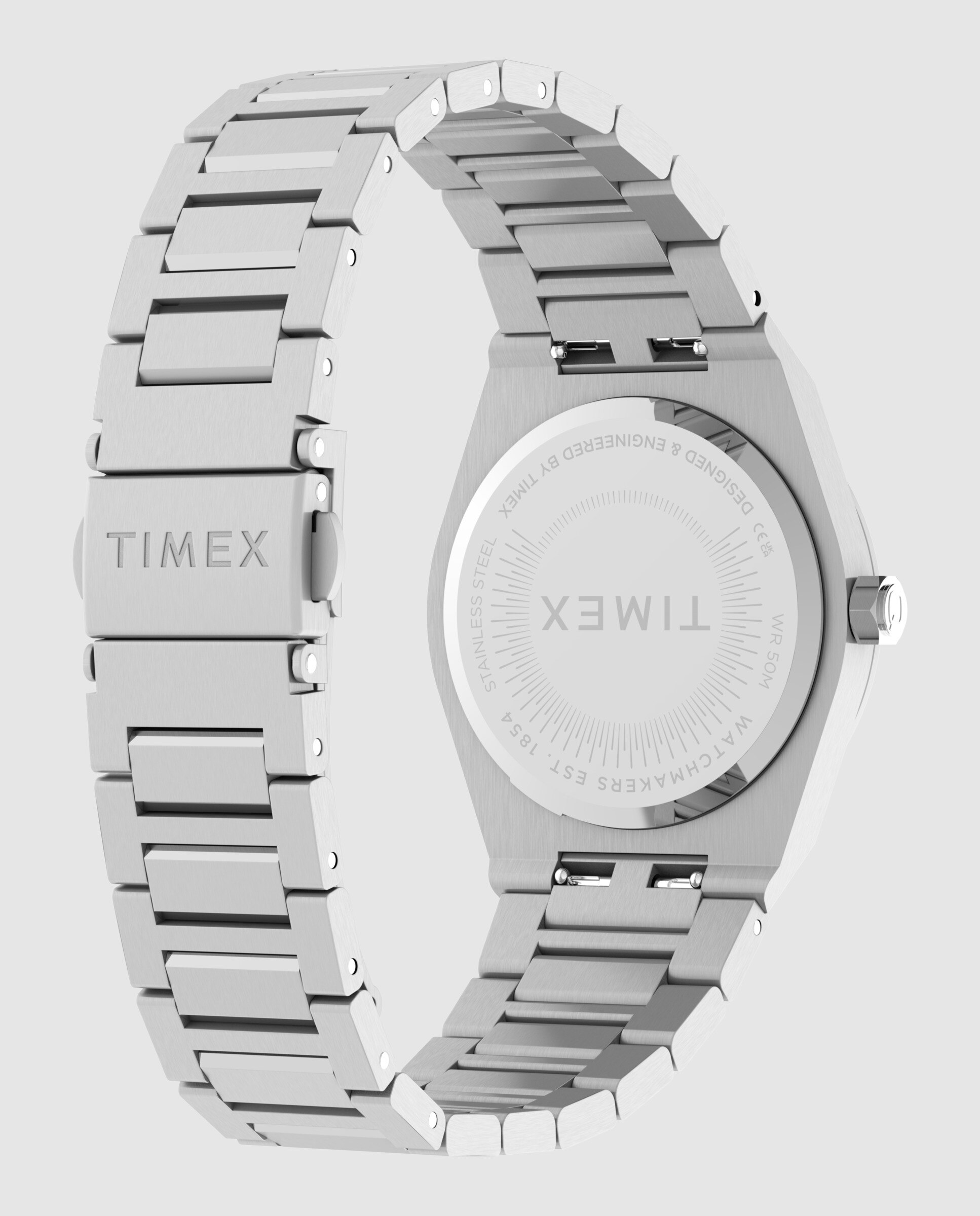 Reloj de mujer q timex tw2y81800 de acero y correa plateada/gris - Plata Plata-3