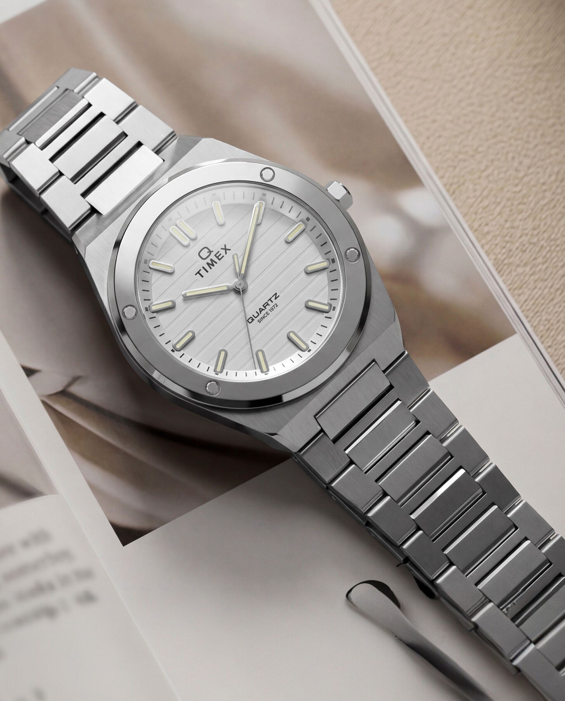 Reloj de mujer q timex tw2y81800 de acero y correa plateada/gris - Plata Plata-5